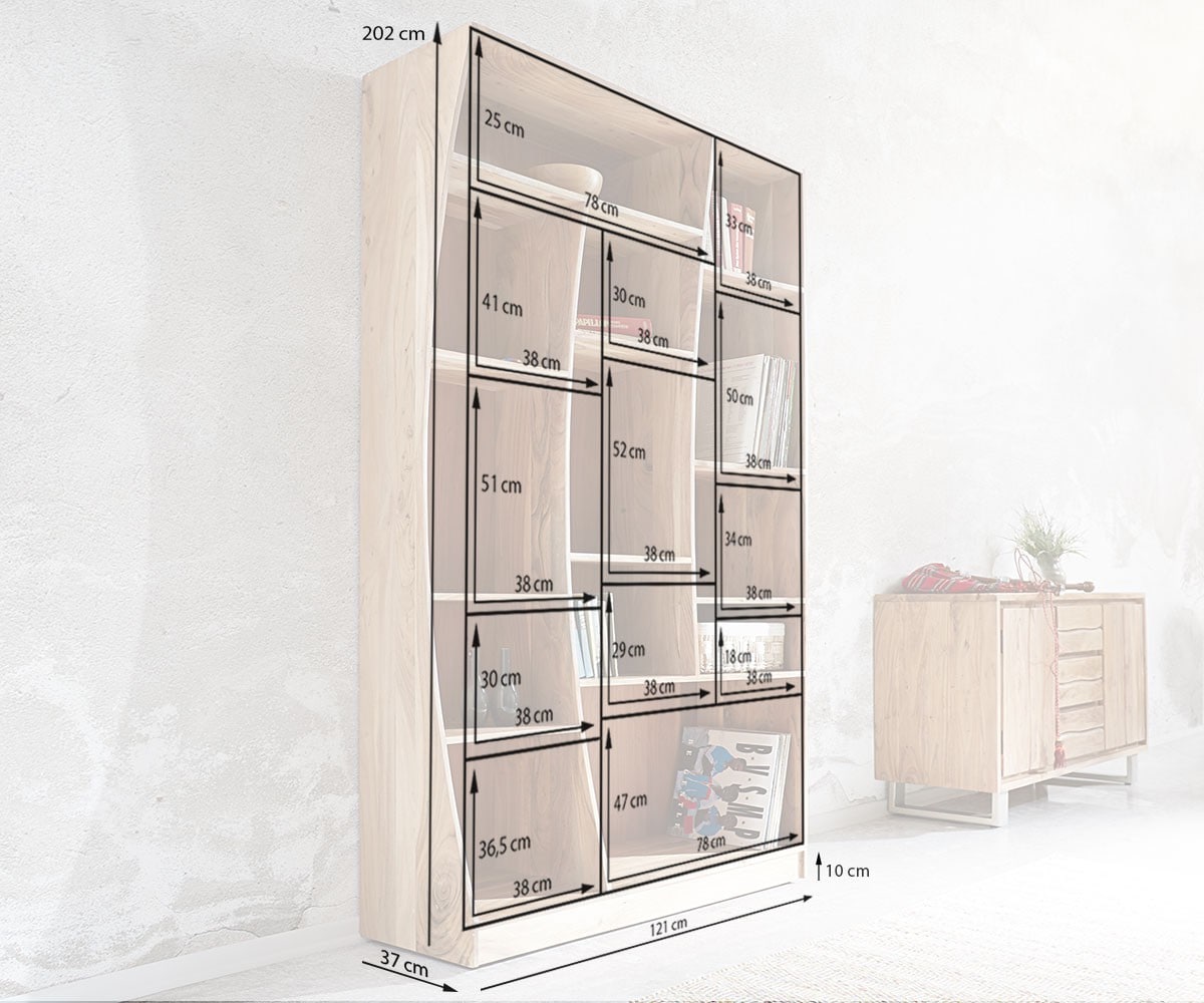 Etagère Live-Edge 121 cm acacia nature droite 8