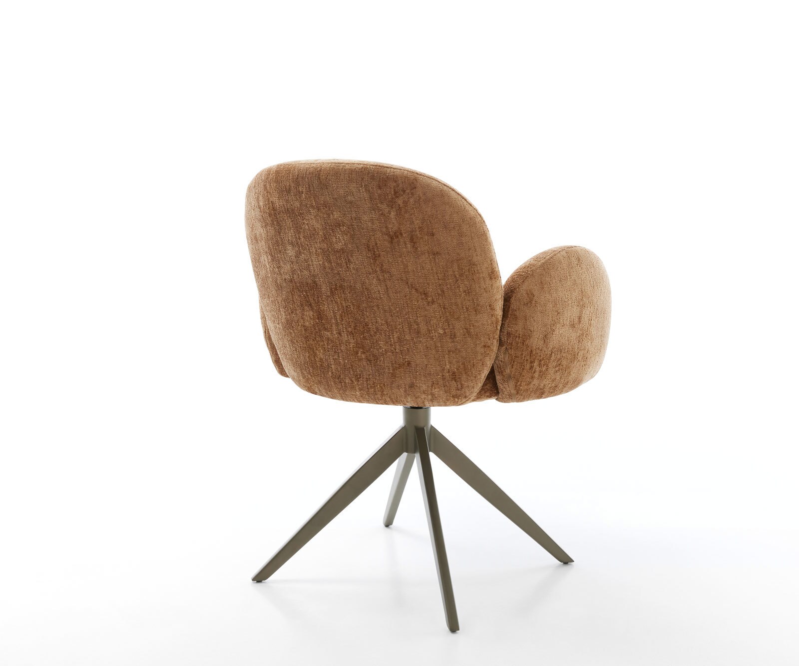 Chaise-pivotante Nube-Flex avec accoudoirs chenille rouille pied croisé large aspect titane pivotement sur 360° fonction bascule ressorts ensachés 4 Chaise-pivotante Nube-Flex avec accoudoirs chenille rouille pied croisé large aspect titane pivotement sur 360° fonction bascule ressorts ensachés 4