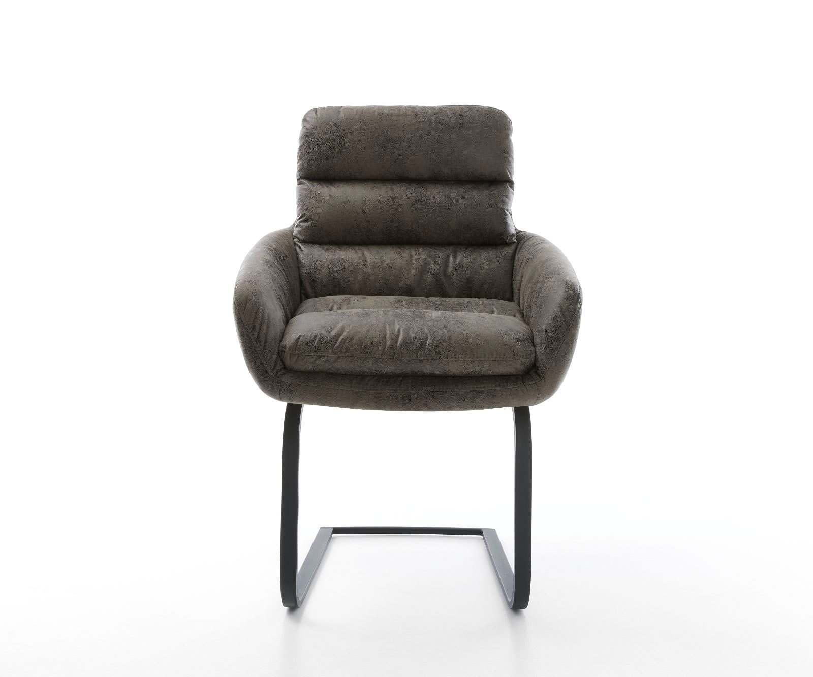 Cantilever Abelia-Flex avec accoudoirs microvelours gris antique pied cantilever plat noir 1 Cantilever Abelia-Flex avec accoudoirs microvelours gris antique pied cantilever plat noir 1