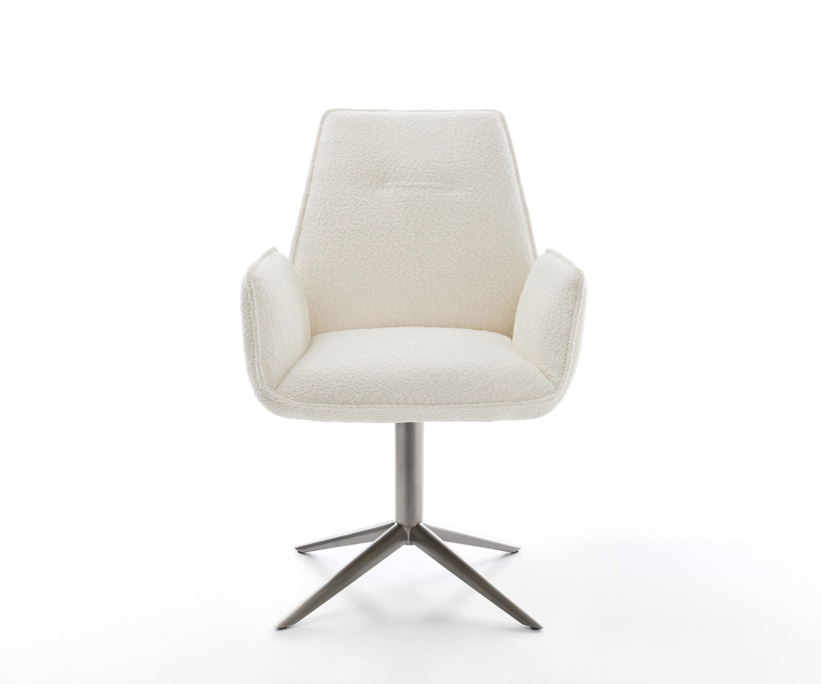 Chaise-pivotante Zoa-Flex bouclé blanc pied de chaise 4 branches grafiete pivotement sur 360° fonction bascule ressorts ensachés 1