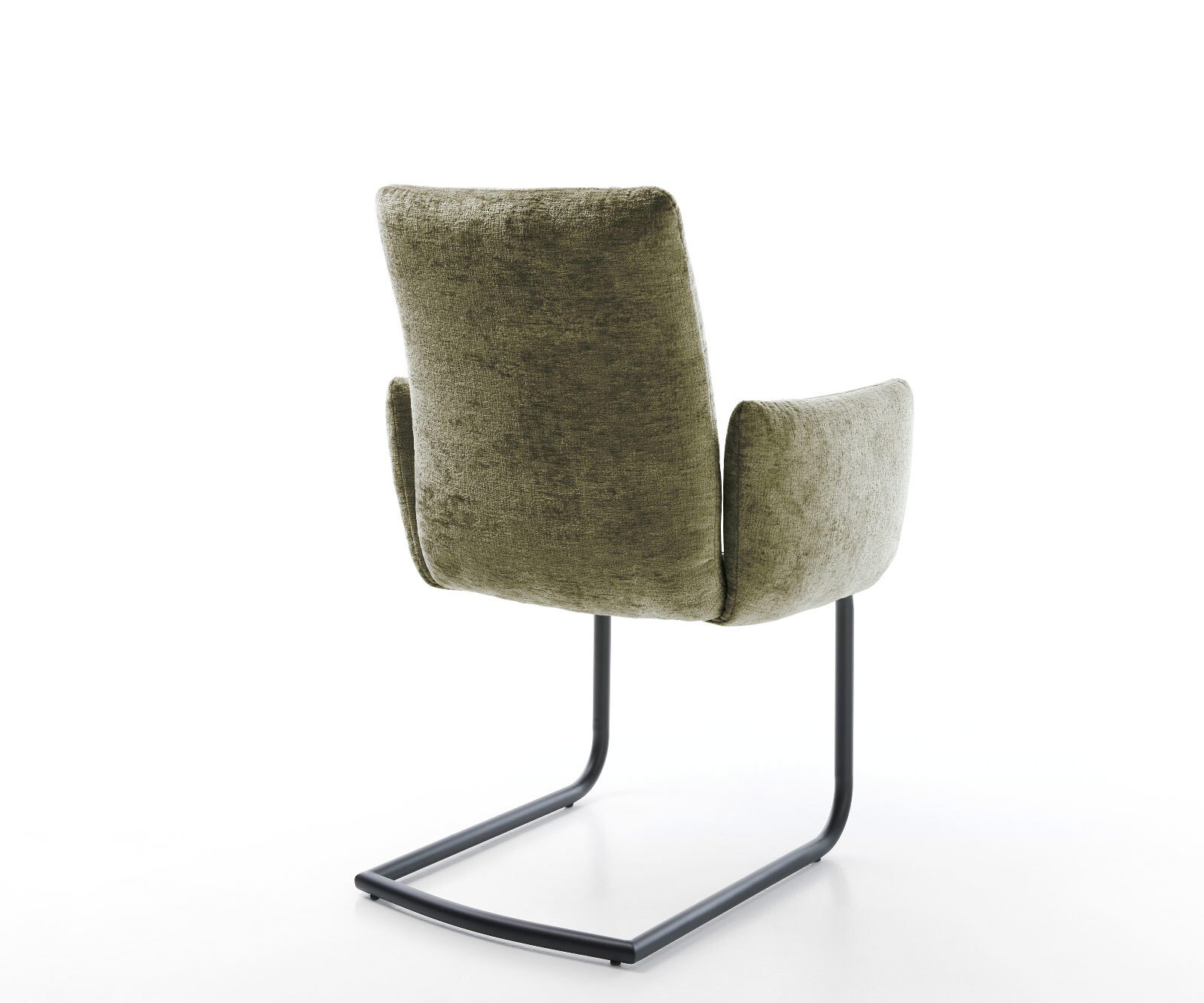 Cantilever Jova-Flex avec accoudoirs chenille olive pied cantilever rond noir ressorts ensachés 5