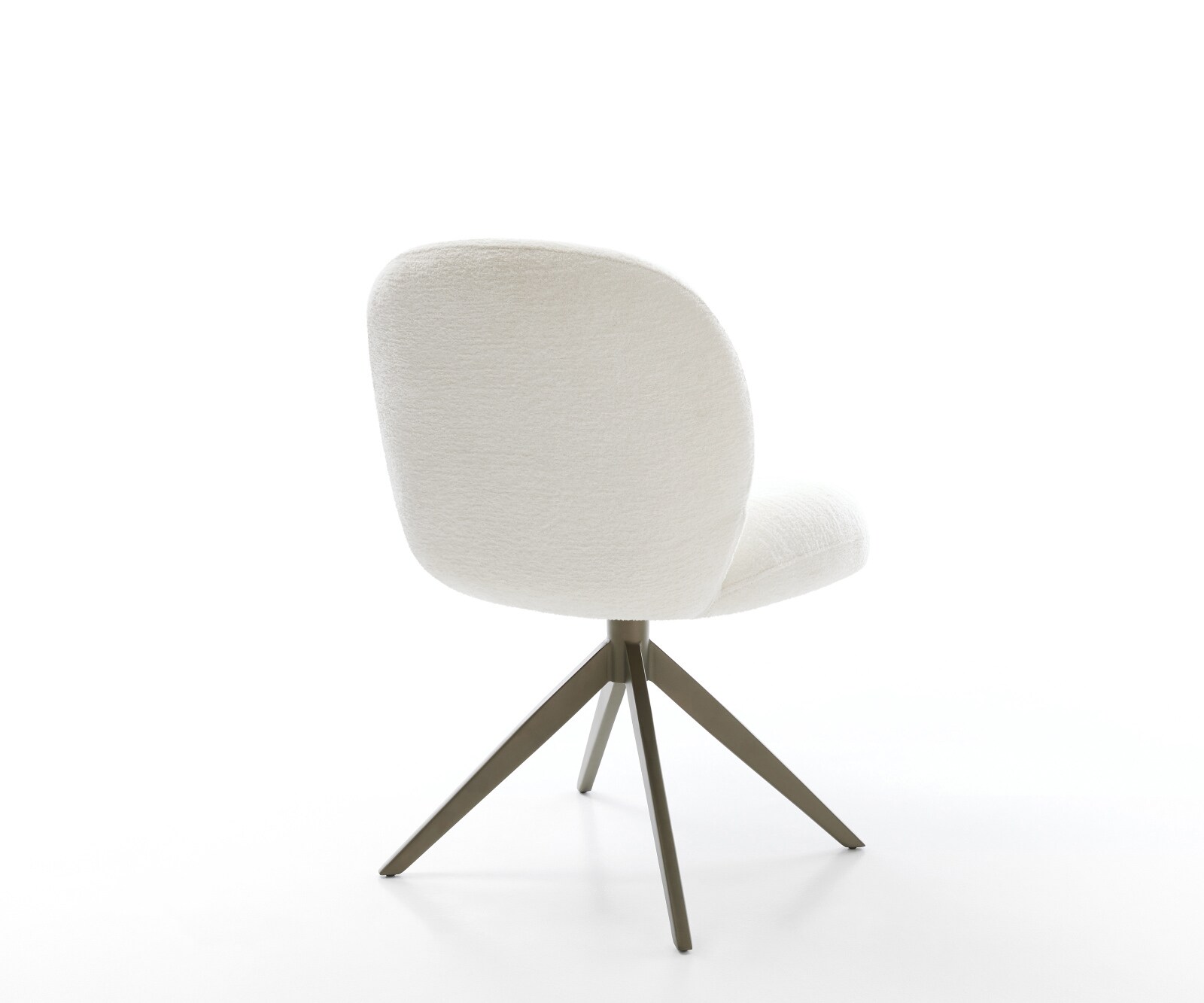 Chaise-pivotante Nube-Flex bouclé doux beige pied croisé large aspect titane pivotement sur 360° fonction bascule resorts ensachés 5