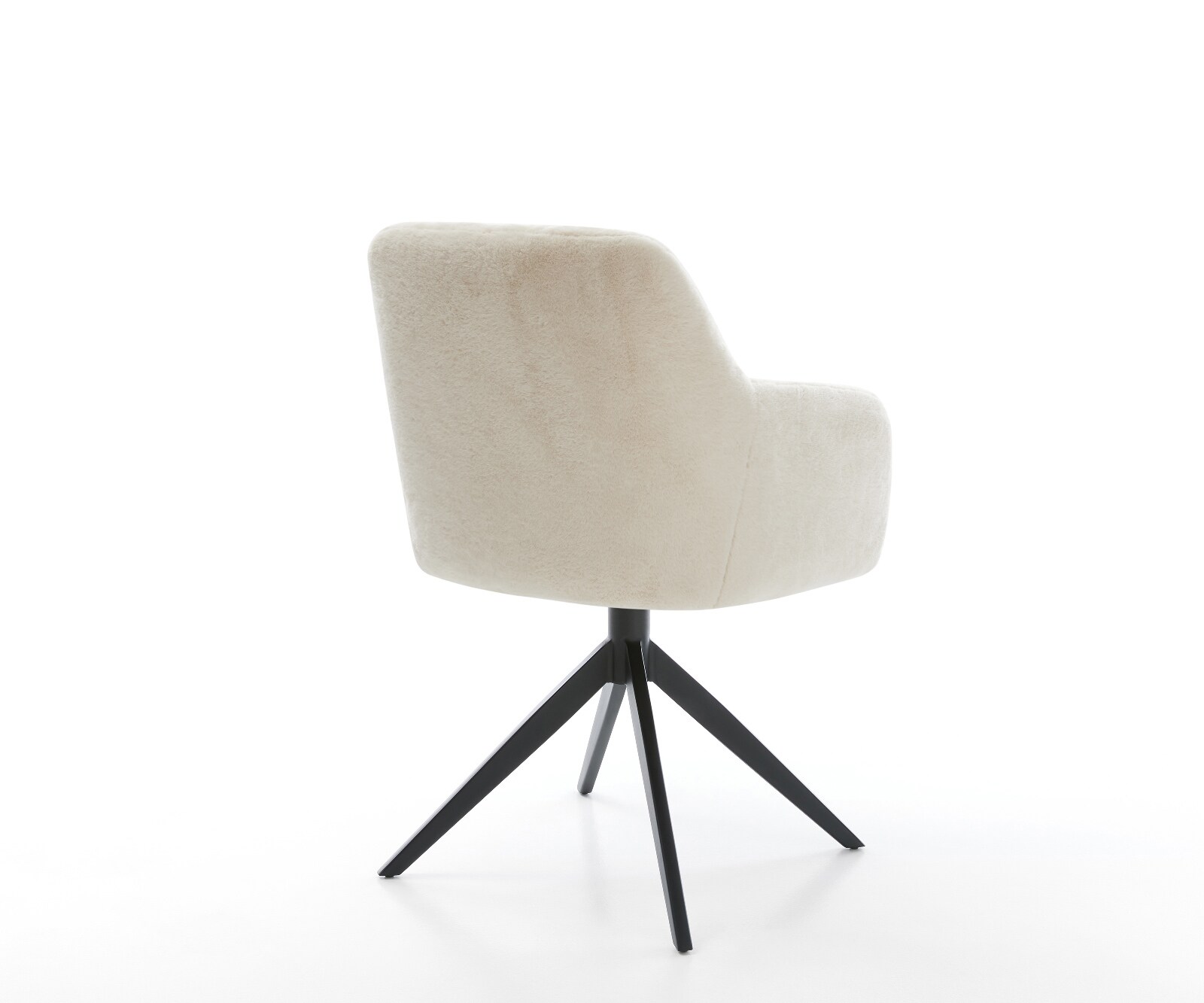 Chaise-pivotante Greg-Flex peluche crème-blanc pied croisé large noir pivotement sur 360° fonction bascule resorts ensachés 5