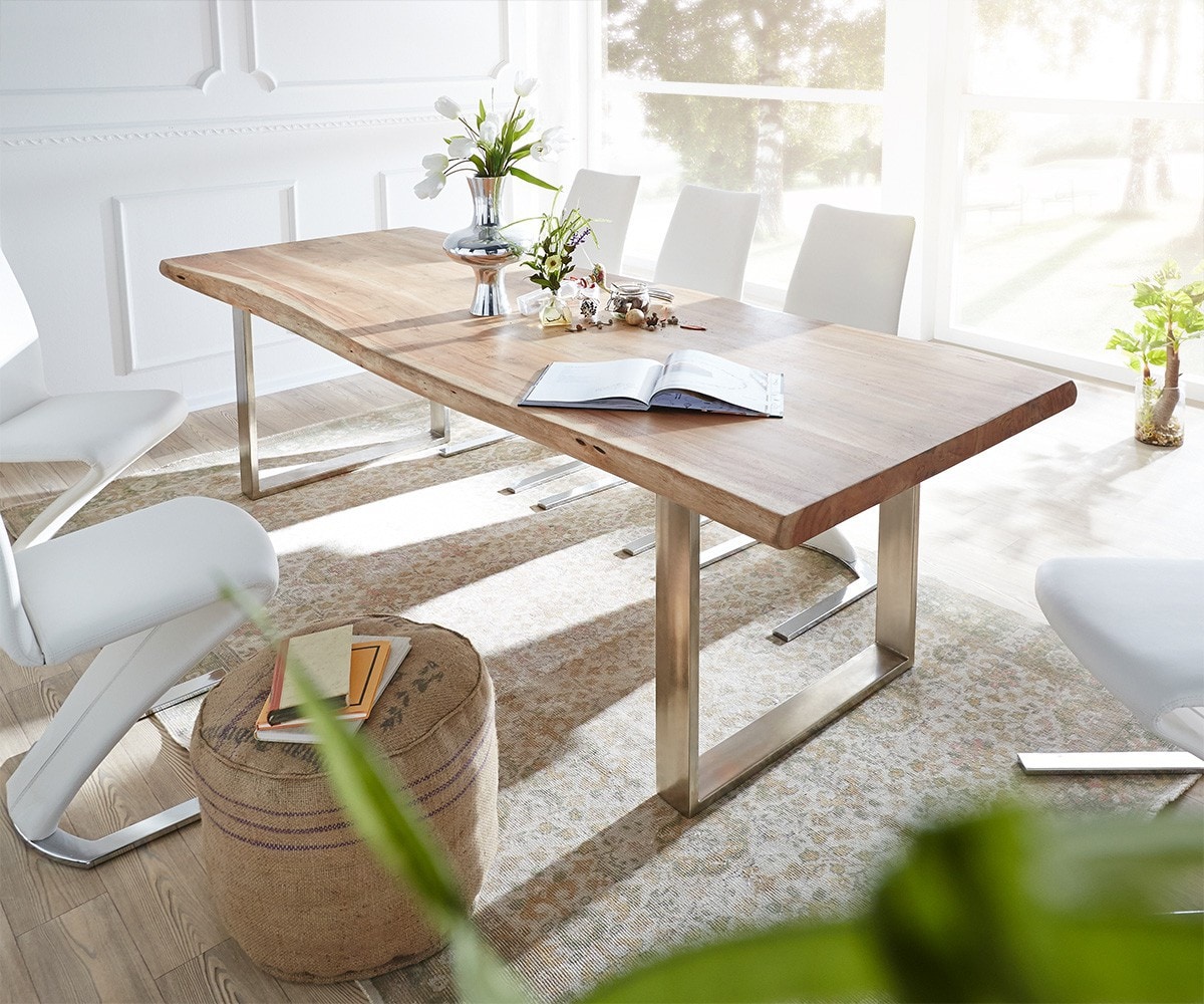 Plateau-de-table-à-manger Edge 260x100cm XL acacia nature Live-Edge 4