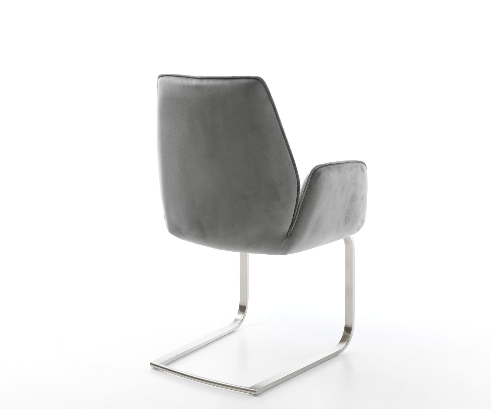 Cantilever Zoa-Flex velours gris pied cantilever plat acier inoxydable brossé ressorts ensachés 4 Cantilever Zoa-Flex velours gris pied cantilever plat acier inoxydable brossé ressorts ensachés 4