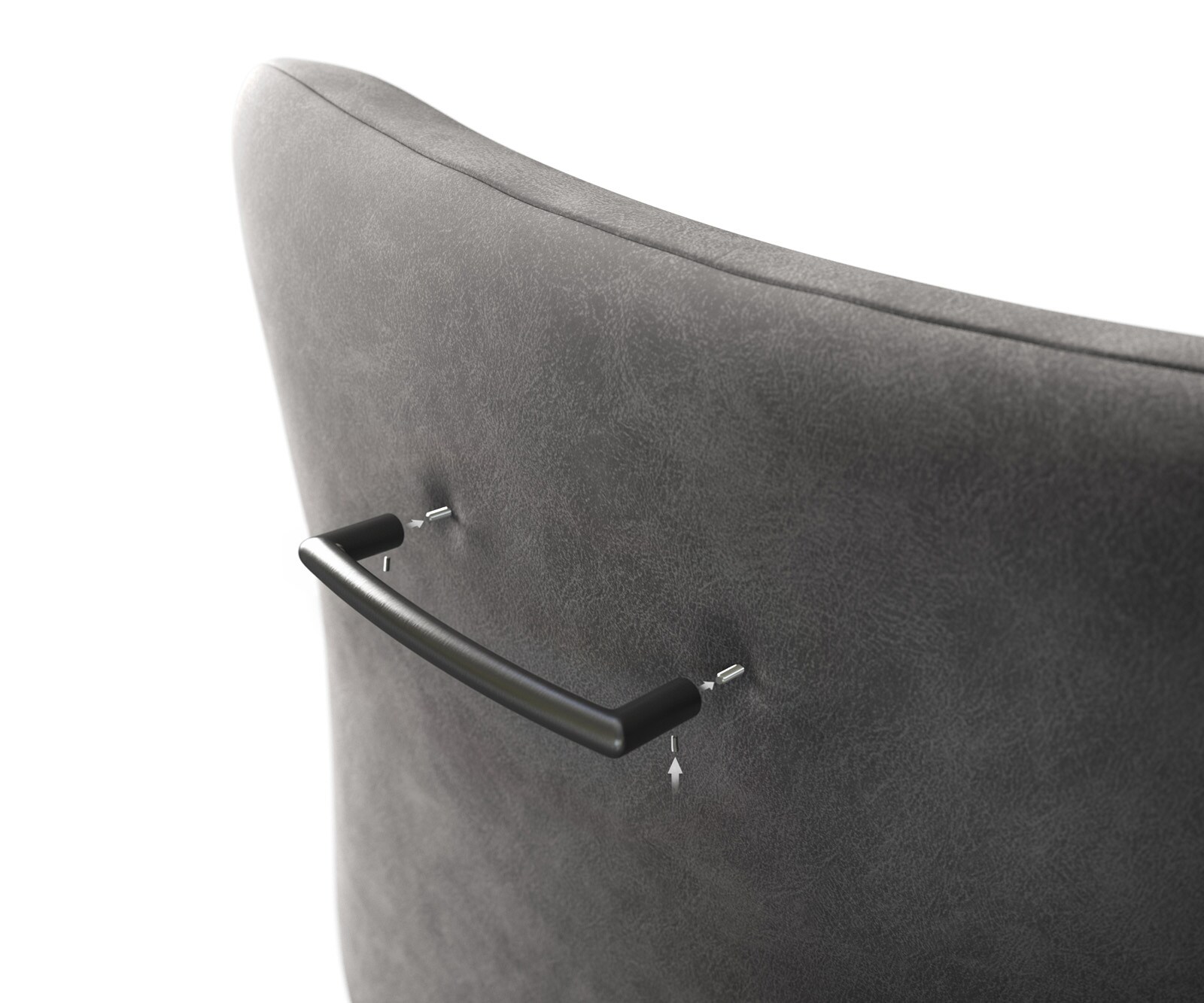 Poignée-de-chaise-de-bar Flex-Rund acier inoxydable grafiete 2