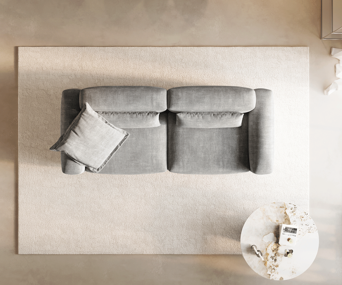 Bigsofa Freestyle 280x110 cm Tissu structuré doux Gris couture plate 5