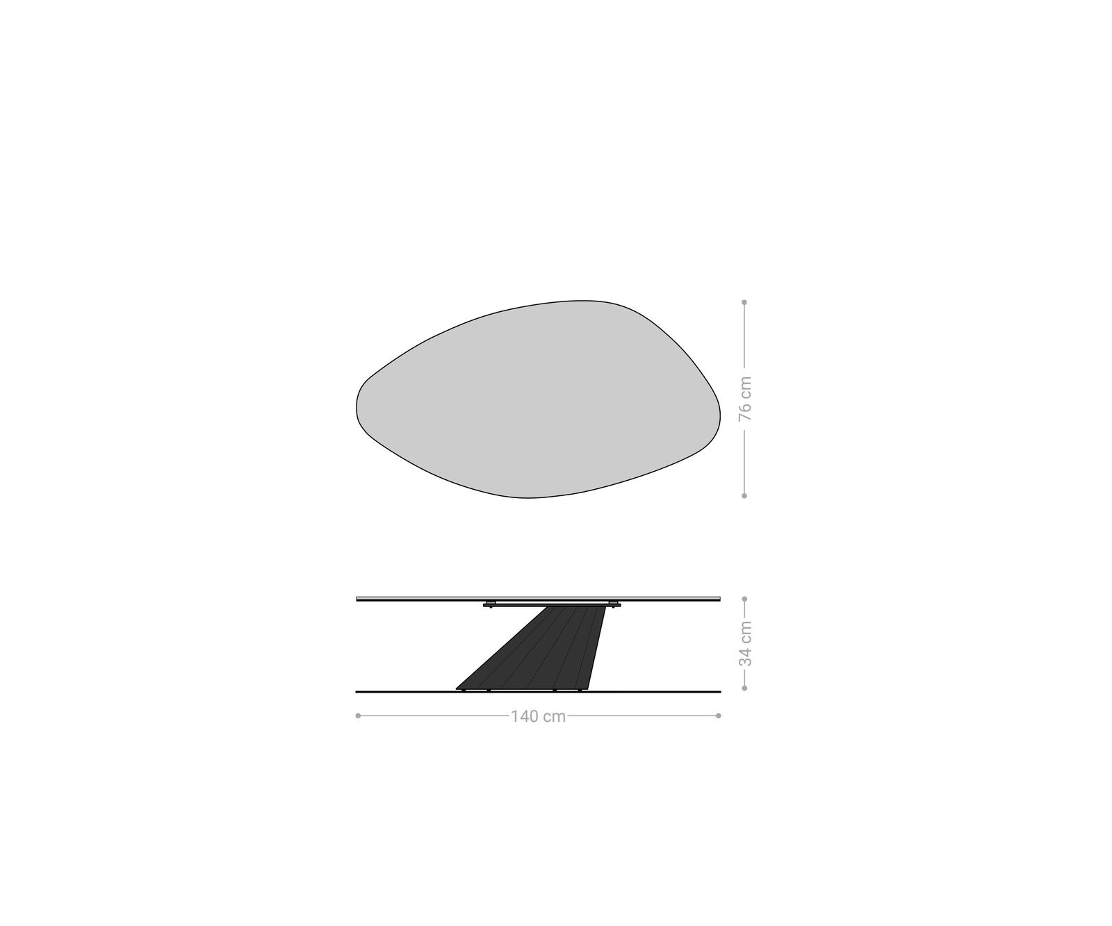 Table basse Edge Organique 140x76 cm céramique Minas Melange Parabi doré métallique 6