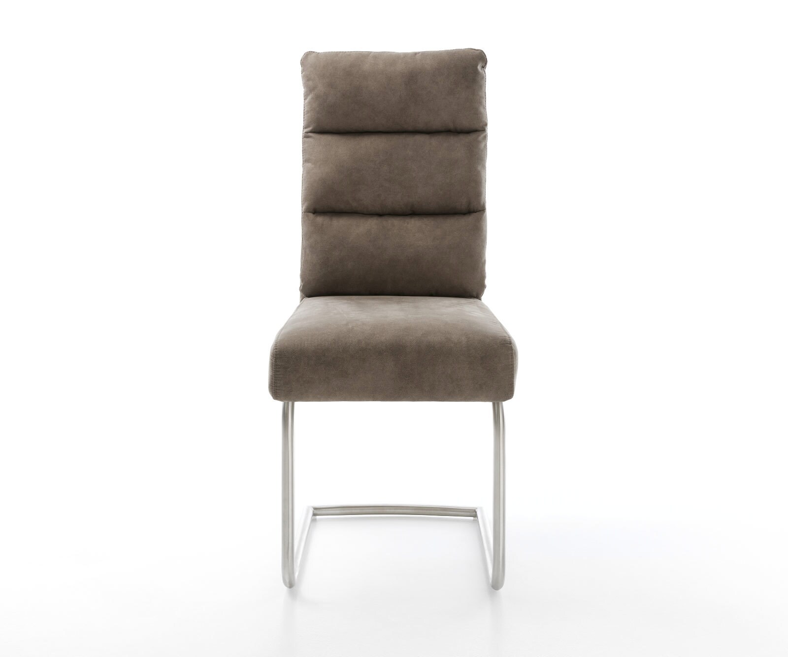 Cantilever Pela-Flex microvelours taupe vintage pied cantilever rond acier inoxydable brossé ressorts ensachés 1 Cantilever Pela-Flex microvelours taupe vintage pied cantilever rond acier inoxydable brossé ressorts ensachés 1