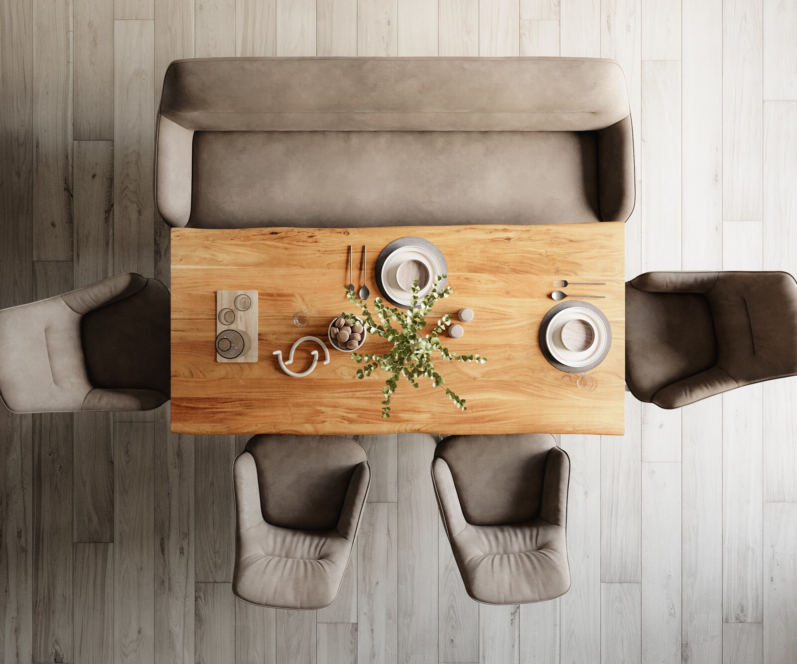 Banc-de-salle-à-manger Taya-Flex 200 cm microfibre taupe vintage châssis à patins plat titane ressort ensaché 5