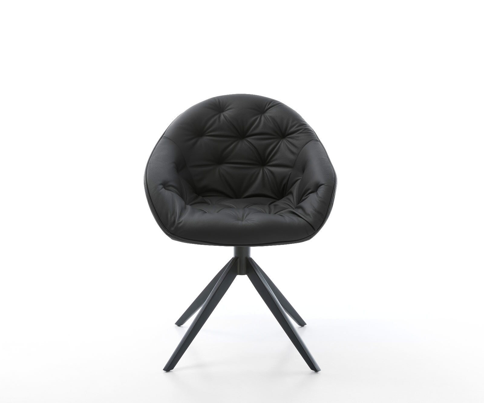 Chaise-pivotante Gaio-Flex cuir de vache noir pied croisé large noir pivotement sur 360° fonction bascule 1