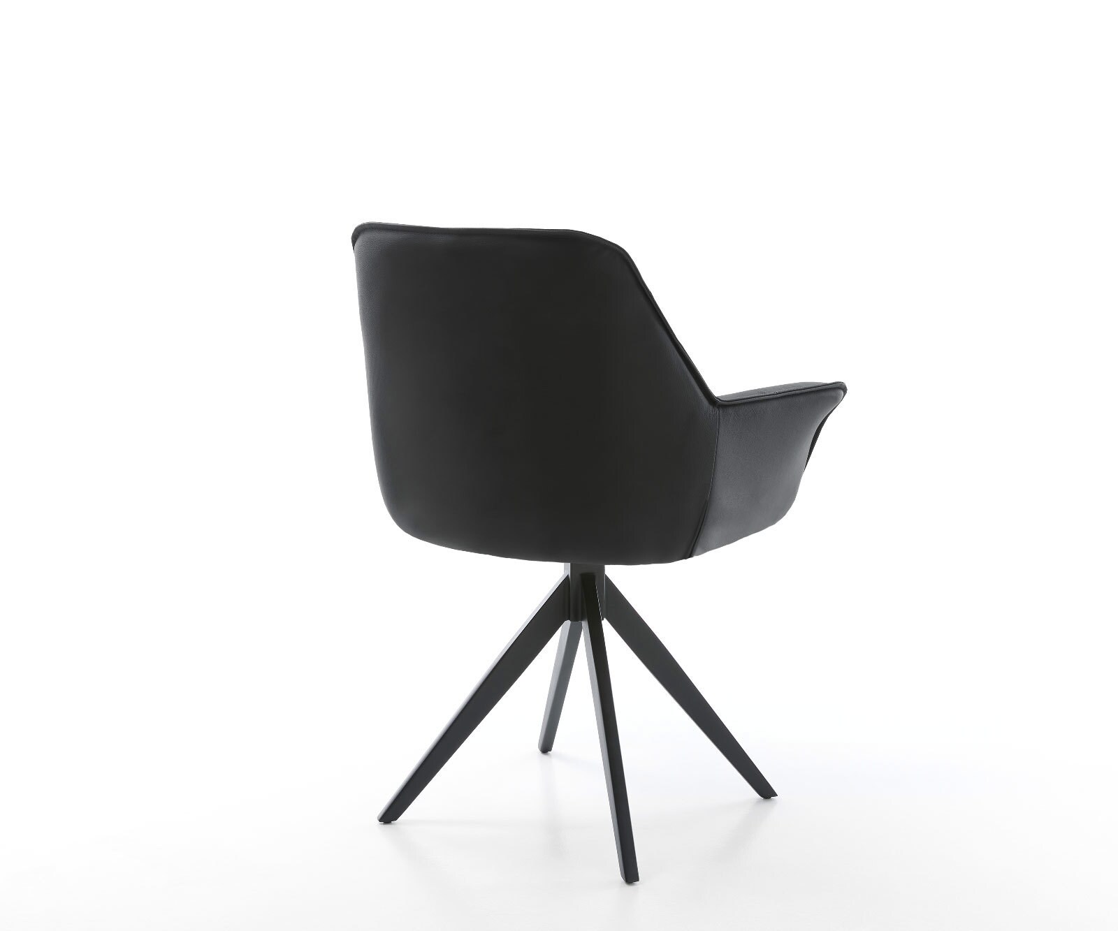 Chaise-de-salle-à-manger Kaira-Flex cuir de vache noir pied croisé angulaire noir 4 Chaise-de-salle-à-manger Kaira-Flex cuir de vache noir pied croisé angulaire noir 4