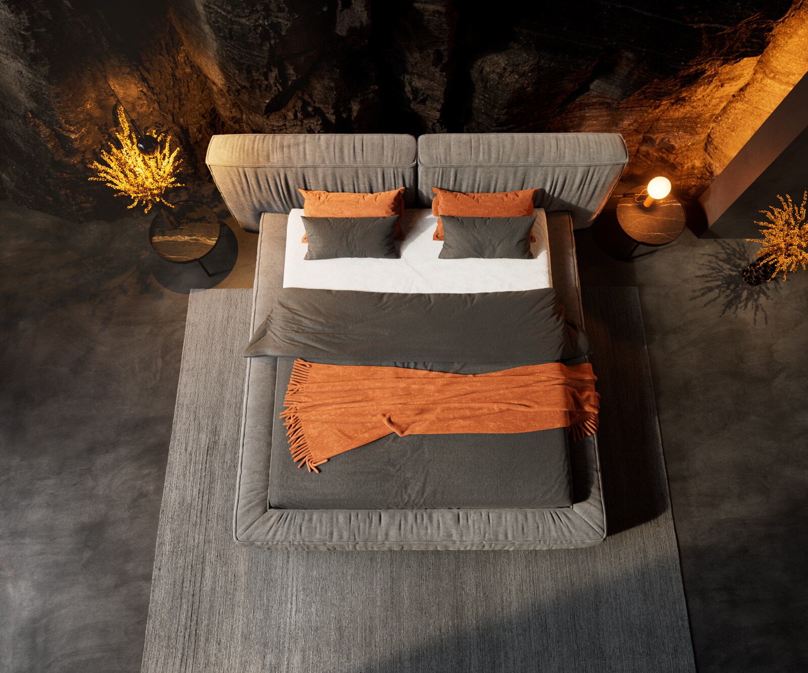Sommier-rembourré Coperti 180x200 cm microfibre gris 4
