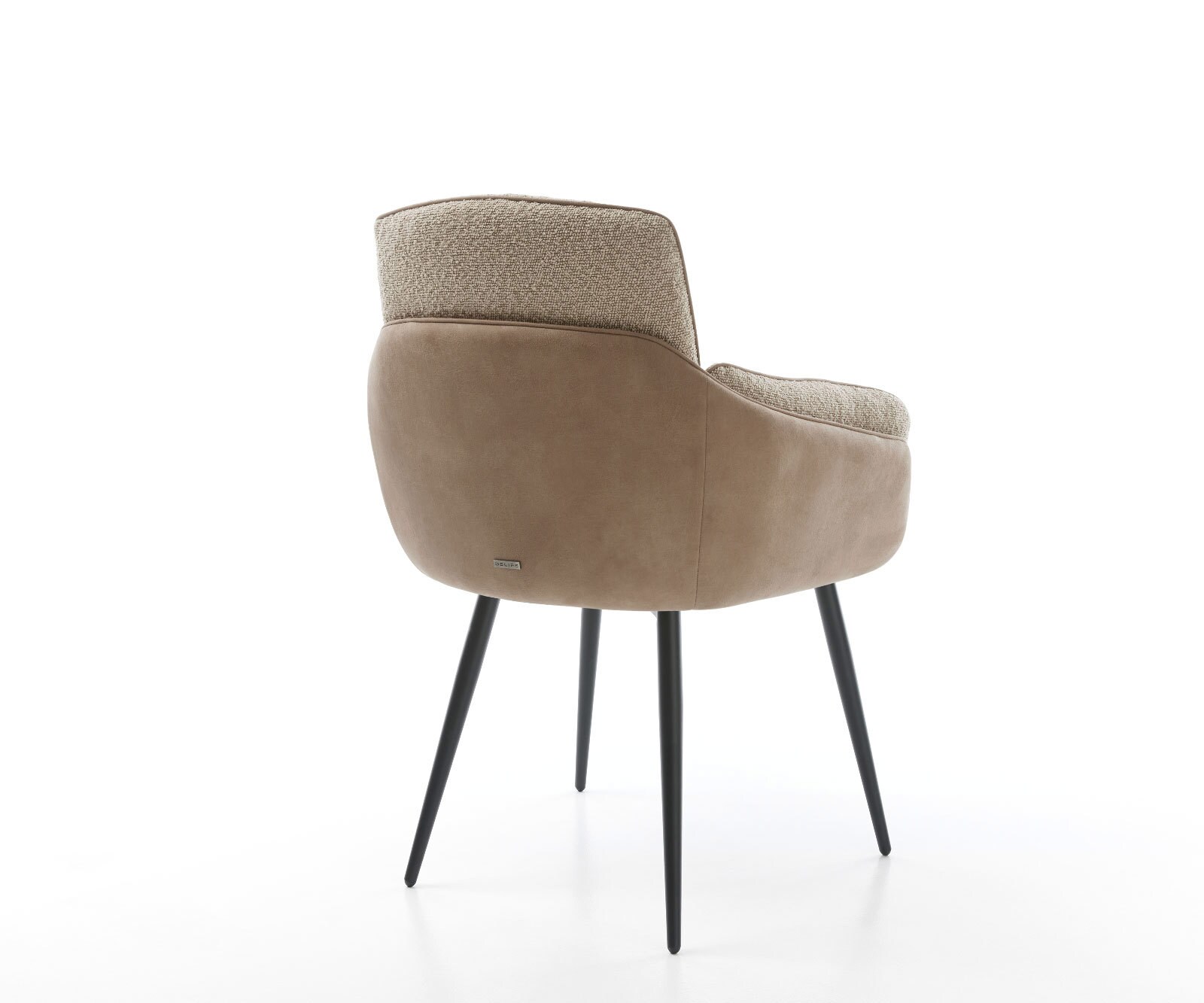 Chaise-de-salle-à-manger Luan-Flex avec accoudoirs tissu mixte couleur boue 4 pieds coniques noir 3 Chaise-de-salle-à-manger Luan-Flex avec accoudoirs tissu mixte couleur boue 4 pieds coniques noir 3