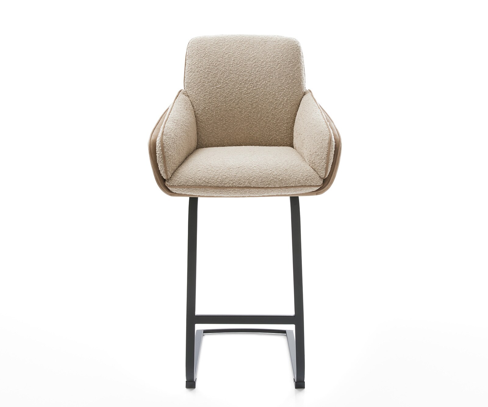 Chaise-de-bar Luan-Flex mélange de matériaux boue Piétement luge plat métal ressorts ensachés 1