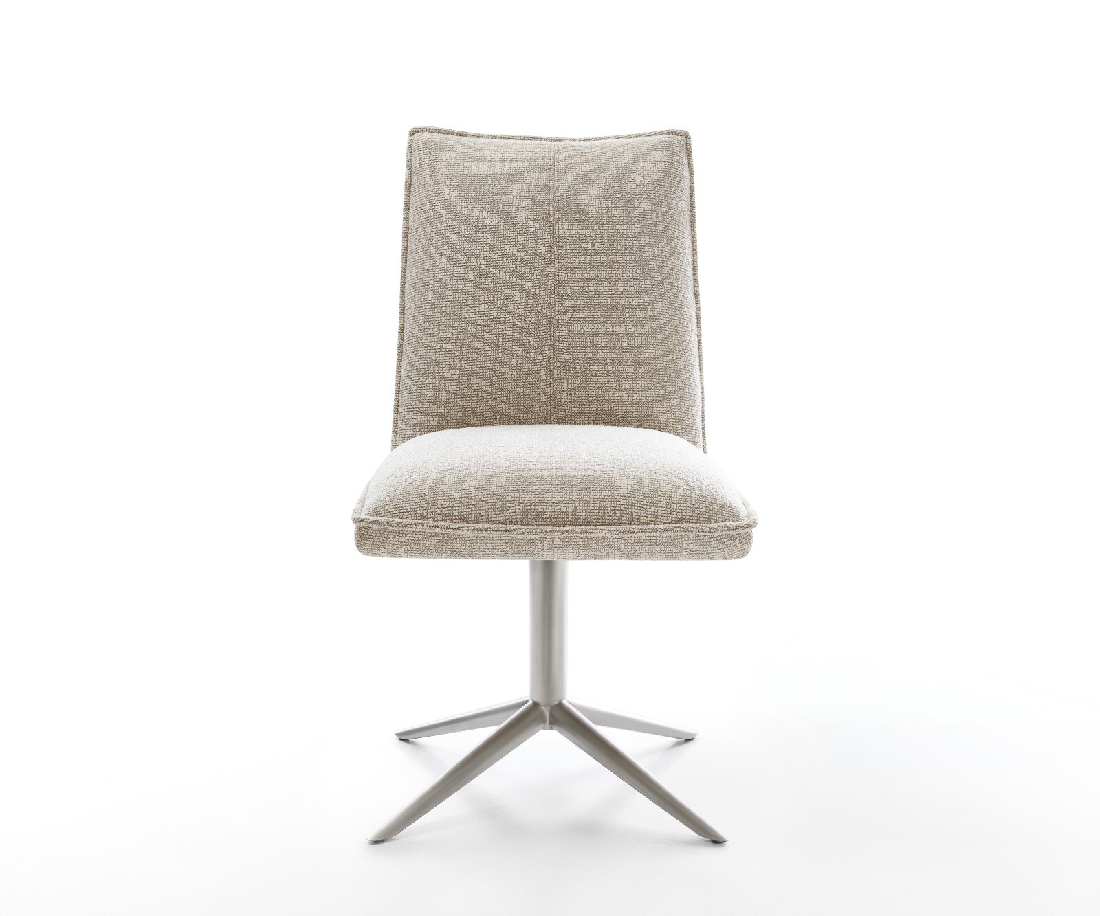 Chaise-pivotante Lelio-Flex tissu tissé doux beige pied de chaise 4 branches acier inoxydable pivotement sur 360° fonction bascule resorts ensachés 2