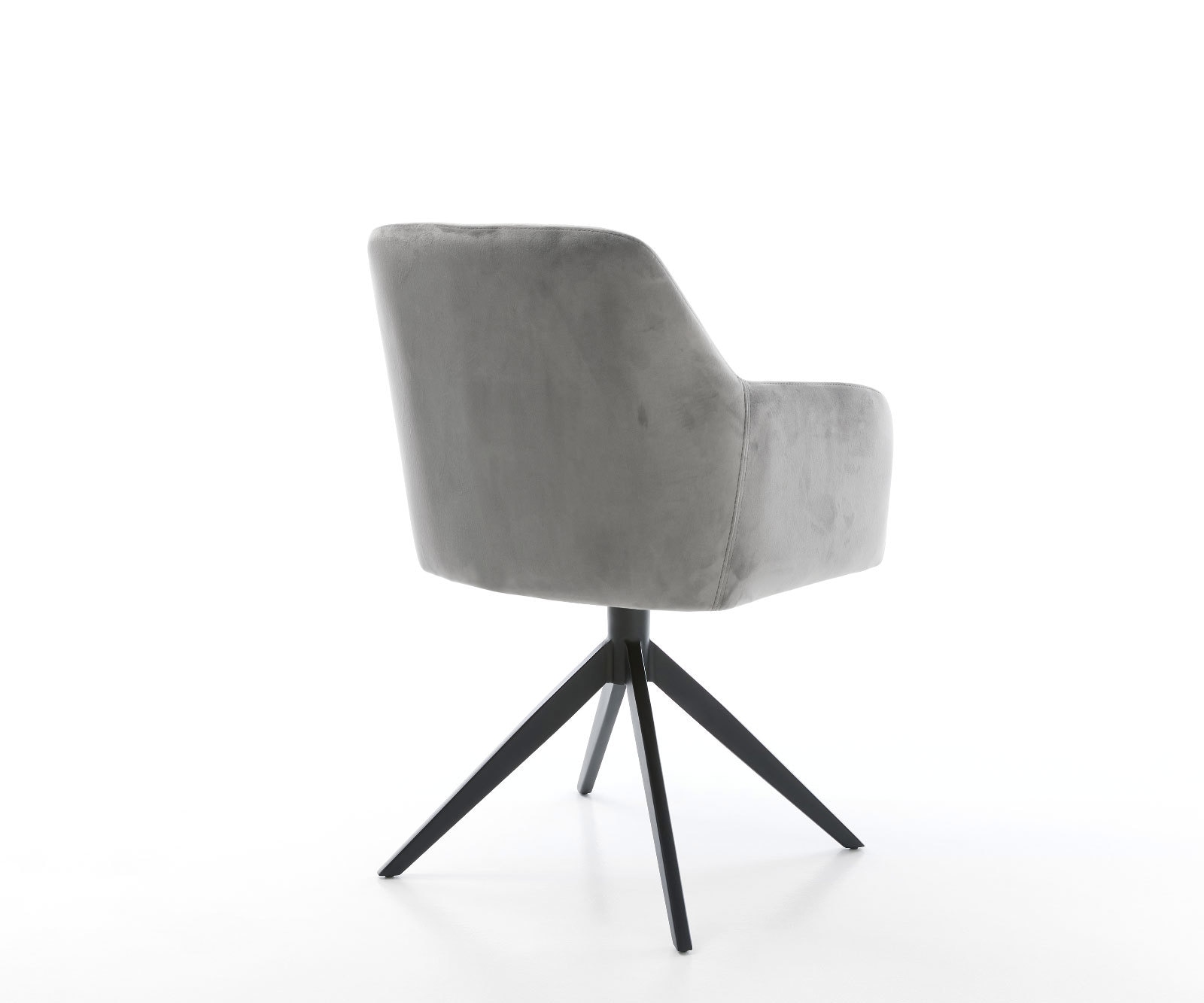 Chaise-de-salle-à-manger Greg-Flex velours gris pied croisé large noir ressorts ensachés 4 Chaise-de-salle-à-manger Greg-Flex velours gris pied croisé large noir ressorts ensachés 4