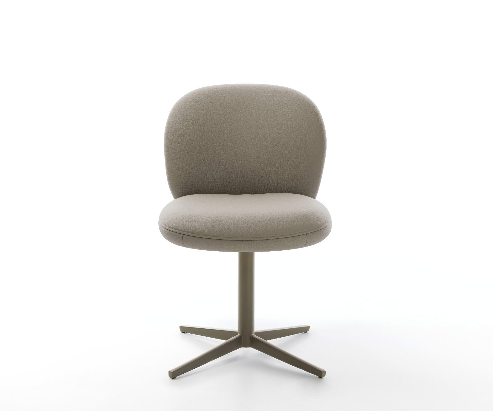 Chaise-pivotante Nube-Flex cuir de vache couleur boue pied de chaise 4 branches aspect titane pivotement sur 360° ressorts ensachés 1 Chaise-pivotante Nube-Flex cuir de vache couleur boue pied de chaise 4 branches aspect titane pivotement sur 360° ressorts ensachés 1