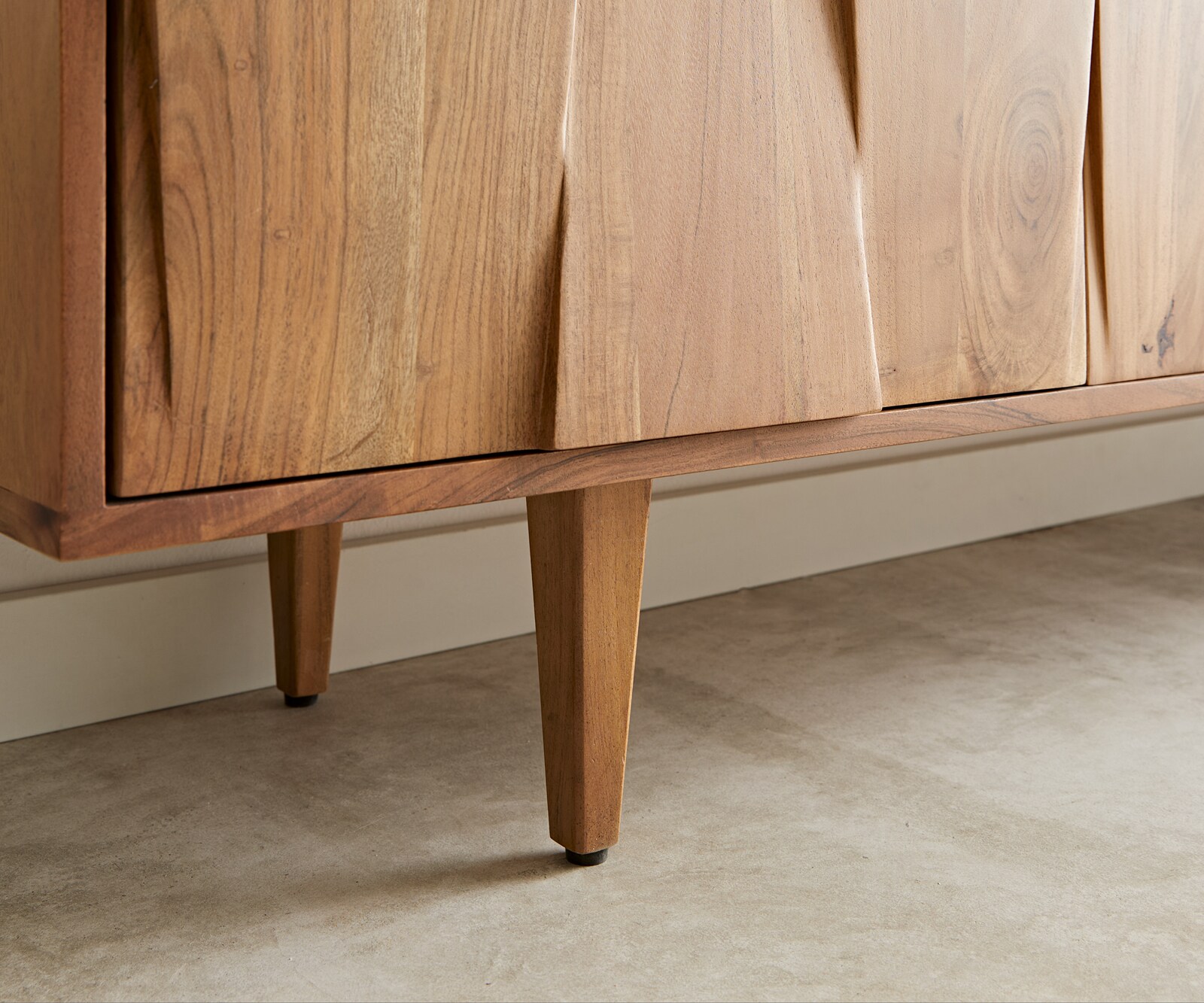 Meuble-TV Shia 200cm acacia naturel marbre gris-blanc 4 portes 7