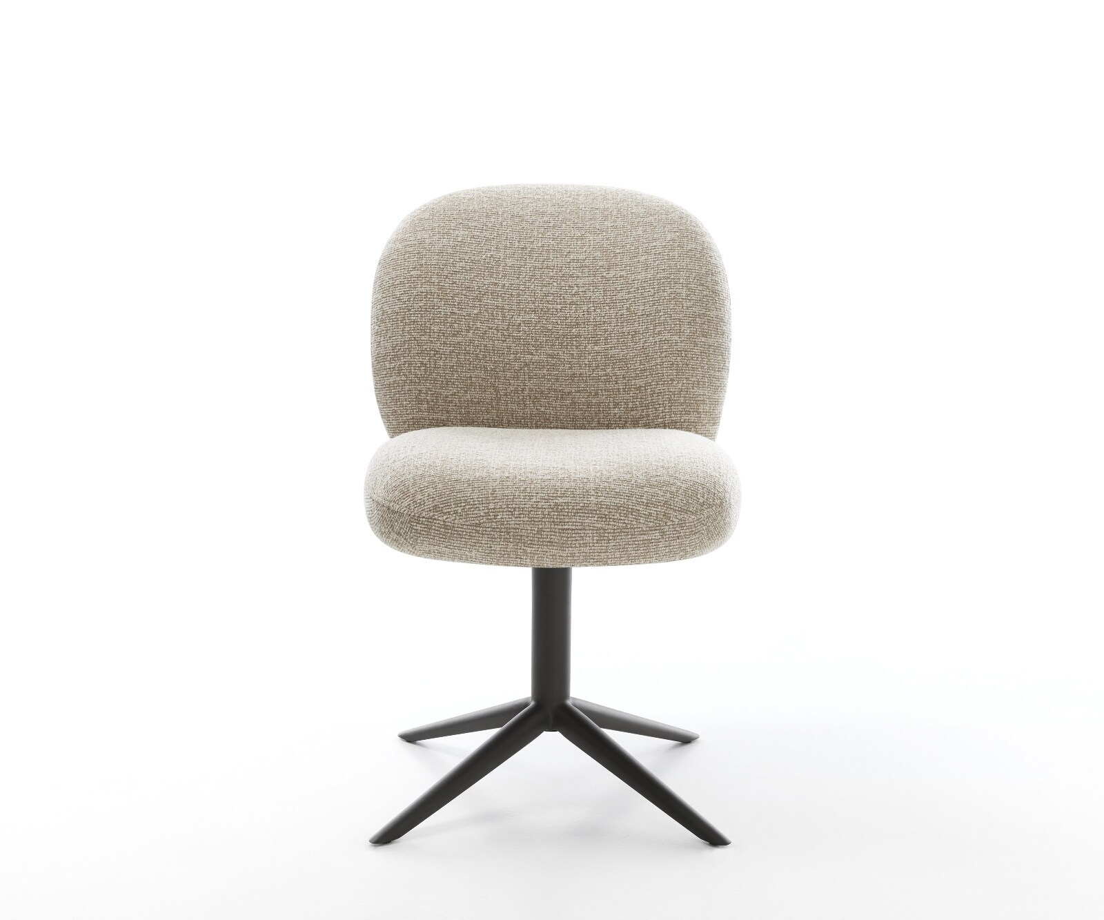 Chaise-pivotante Nube-Flex tissu tissé doux beige pied de chaise 4 branches noir pivotement sur 360° fonction bascule resorts ensachés 2