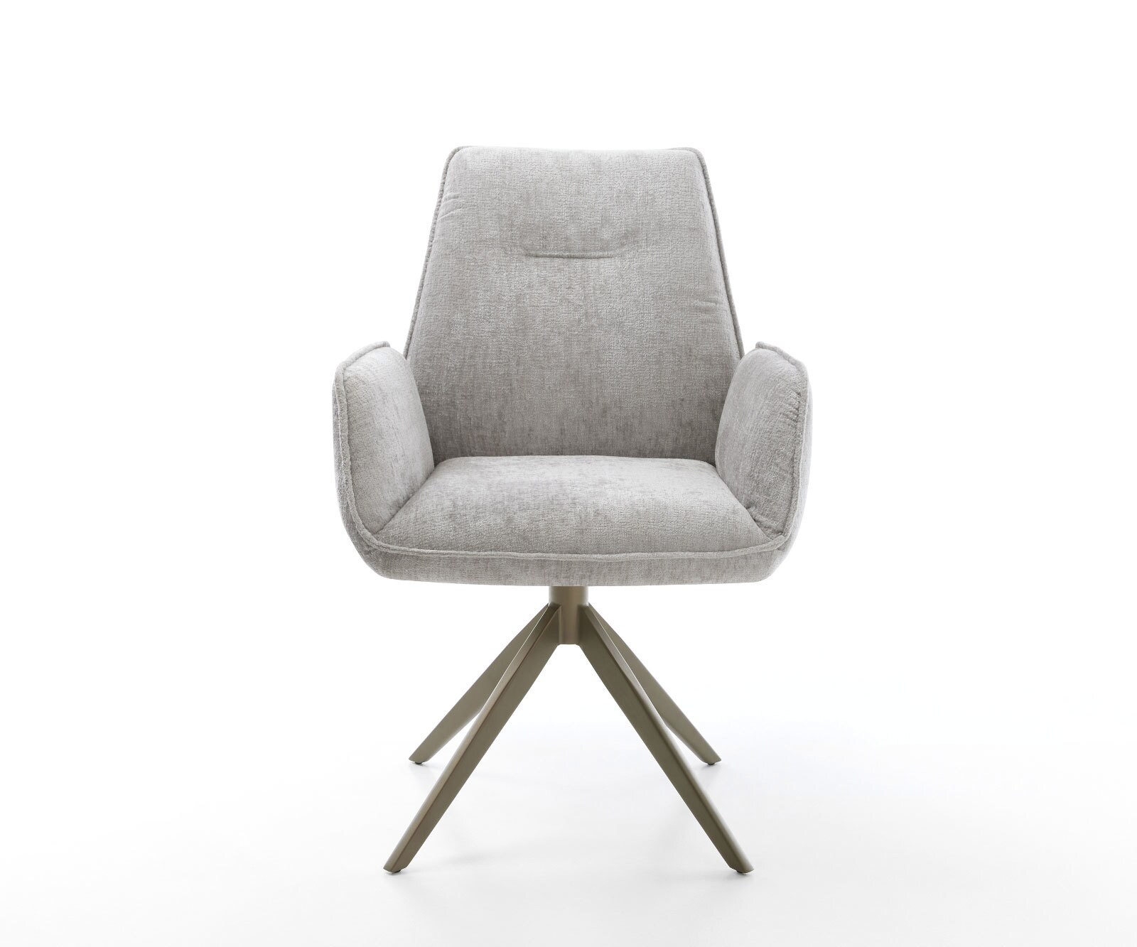 Chaise-pivotante Zoa-Flex chenille gris argenté pied croisé large aspect titane pivotement sur 360° fonction bascule ressorts ensachés 1 Chaise-pivotante Zoa-Flex chenille gris argenté pied croisé large aspect titane pivotement sur 360° fonction bascule ressorts ensachés 1