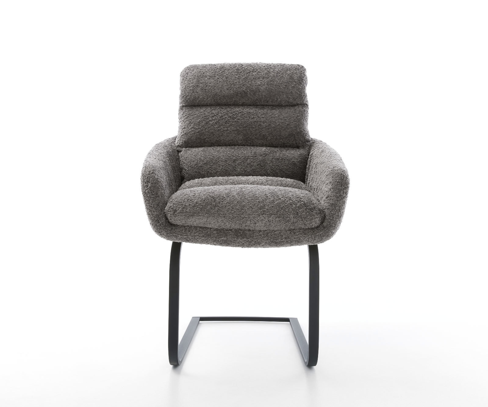 Cantilever Abelia-Flex avec accoudoirs bouclé gris pied cantilever plat noir 1 Cantilever Abelia-Flex avec accoudoirs bouclé gris pied cantilever plat noir 1