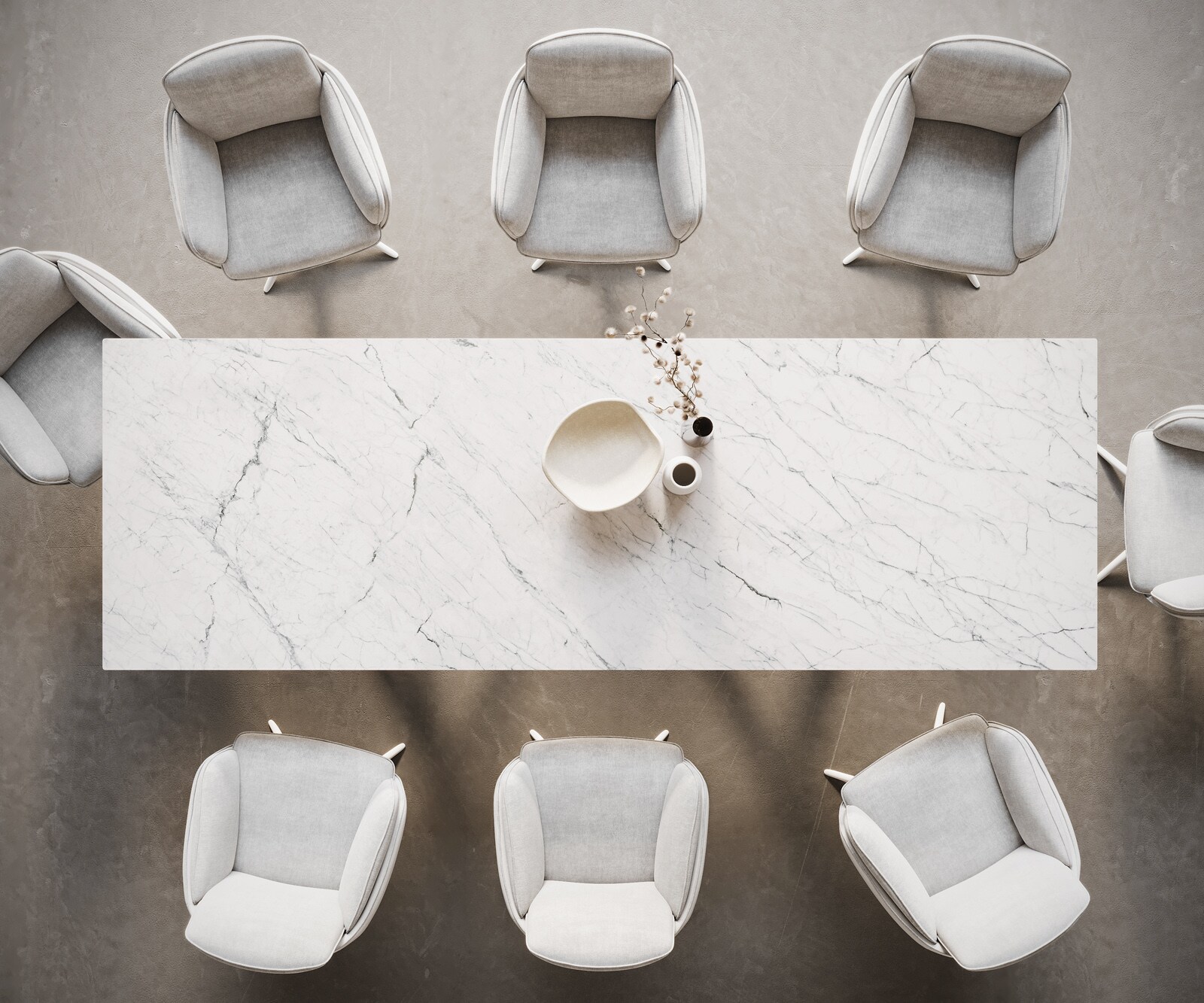 Table à manger Edge 300x100 Céramique Laminam®Statuarietto Blanc Estelar rond Métal Blanc 5