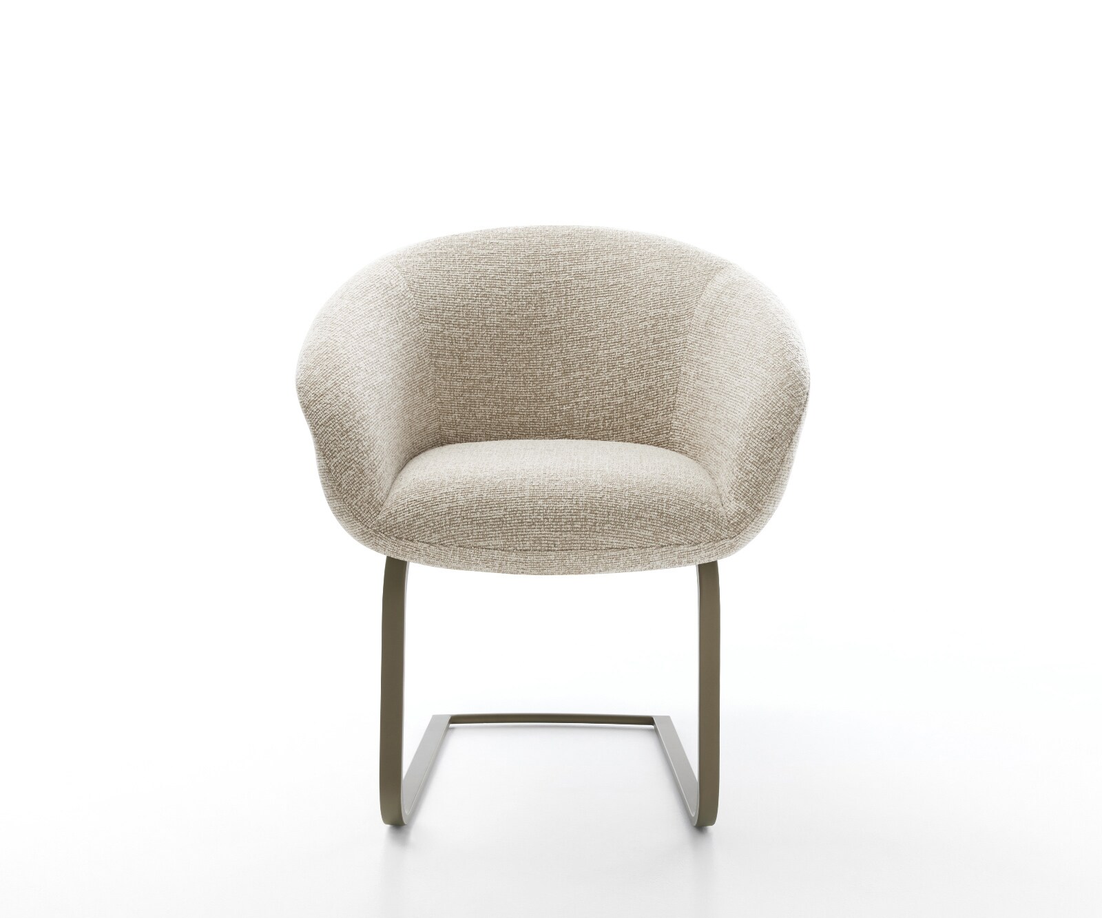 Cantilever Vinka-Flex avec accoudoirs tissu tissé doux beige pied cantilever plat aspect titane resorts ensachés 2