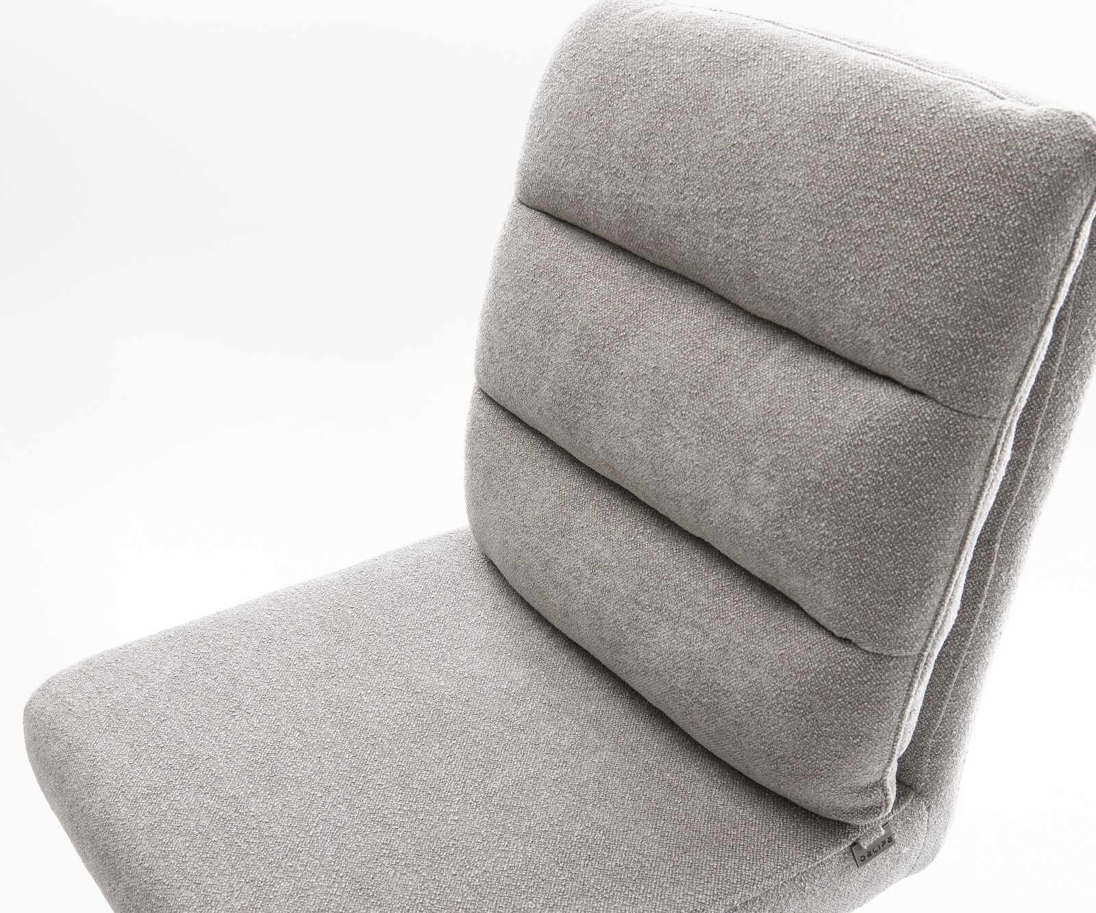 Chaise-de-bar Pela-Flex Tissu structuré doux Gris Pied cantilever acier inoxydable Argent 4