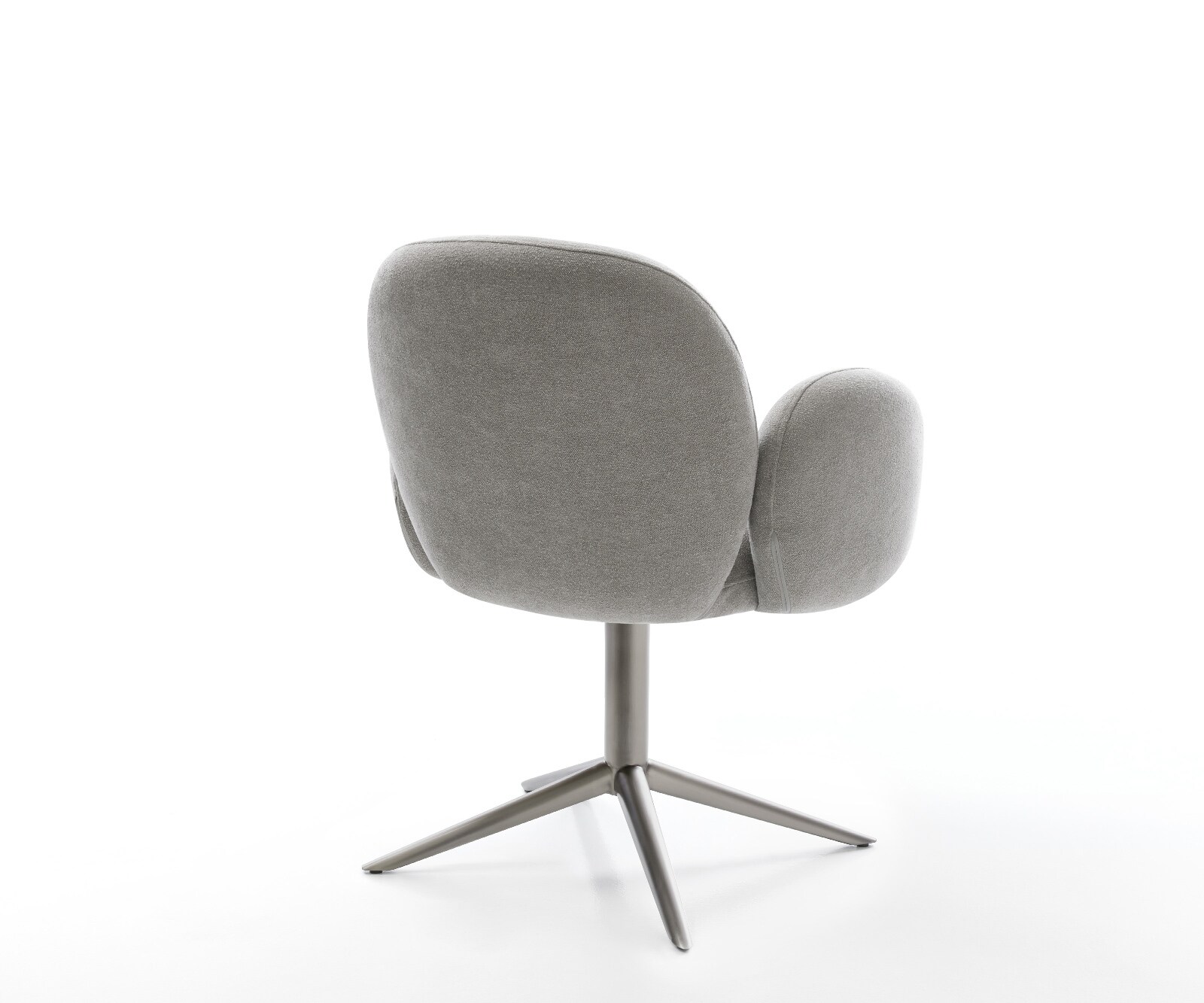 Chaise-pivotante Nube-Flex avec accoudoirs tissu structuré doux gris pied de chaise 4 branches grafiete pivotement sur 360° fonction bascule resorts ensachés 5