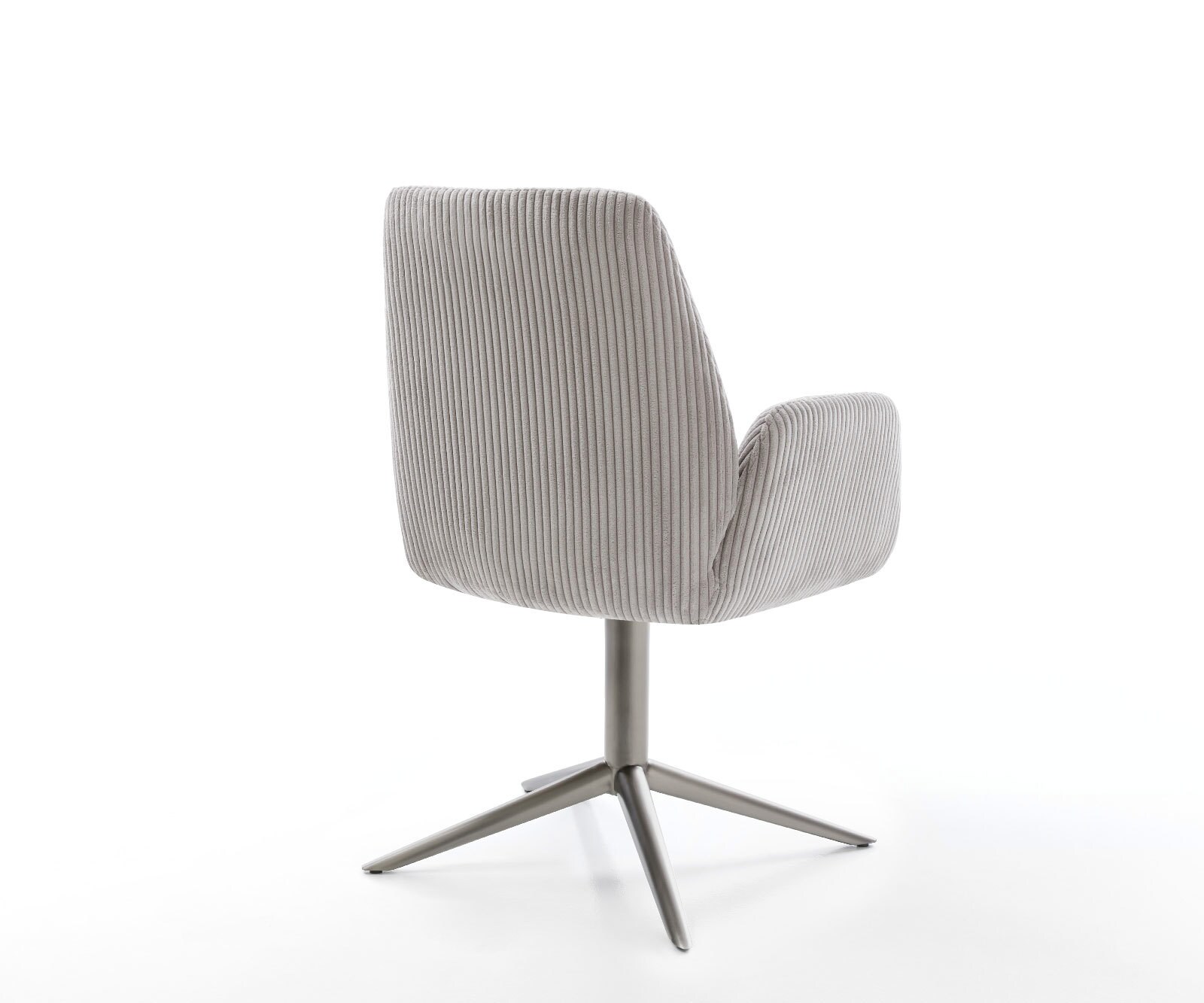 Chaise-pivotante Zoa-Flex côtelé gris argenté pied de chaise 4 branches grafiete pivotement sur 360° fonction bascule ressorts ensachés 5