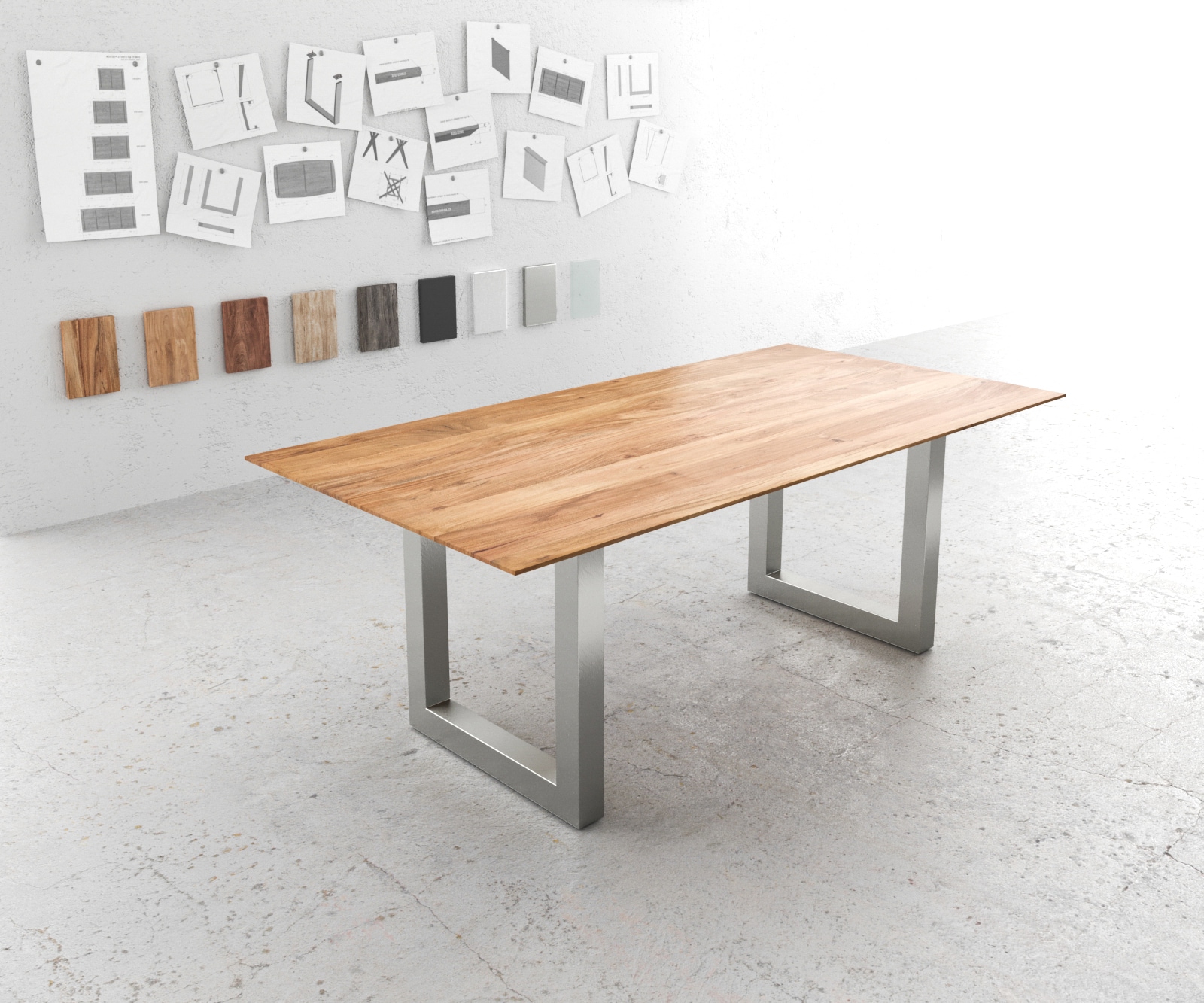 Table-à-manger Swiss-Edge en bois massif 2 Table-à-manger Swiss-Edge en bois massif 2