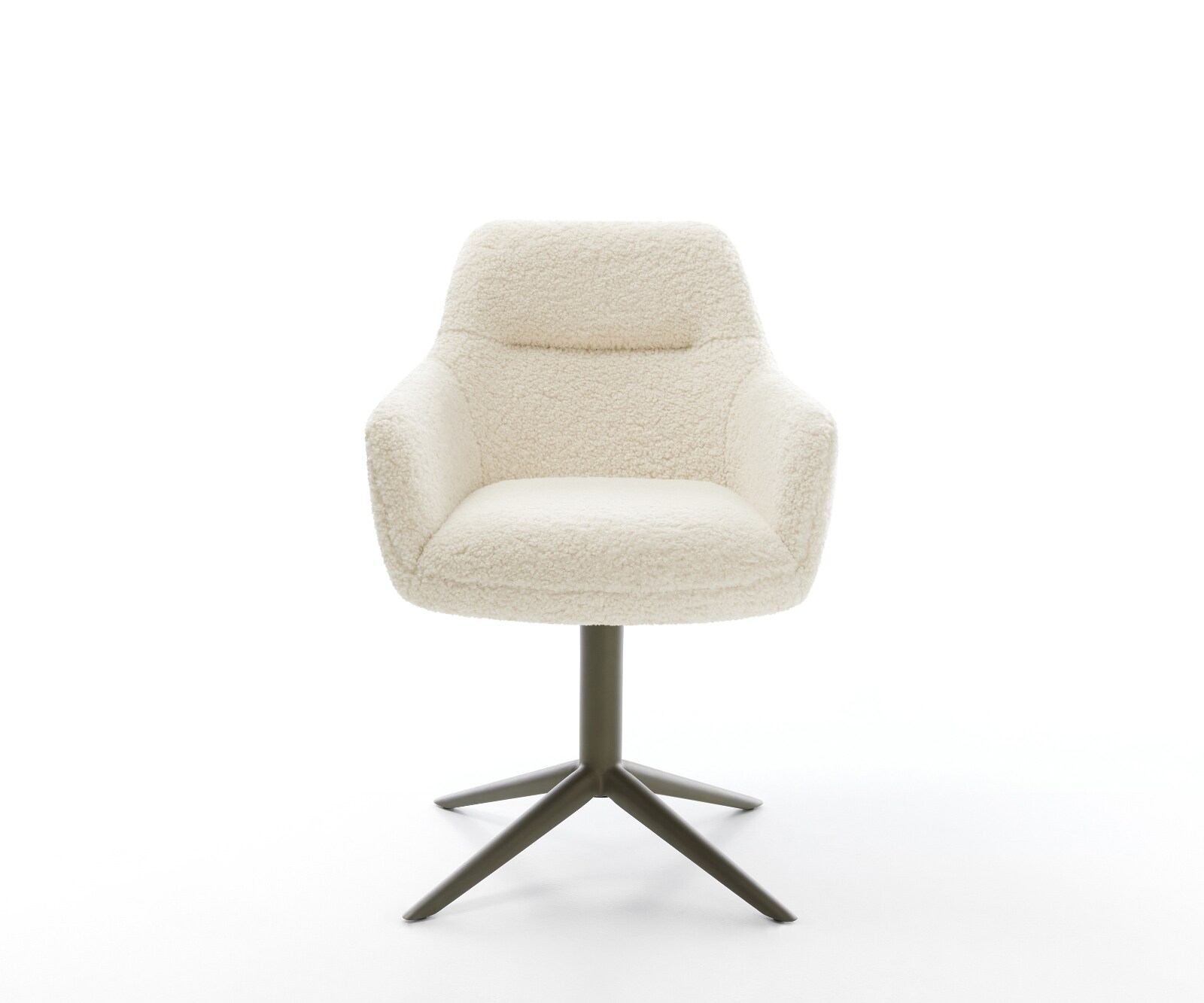 Chaise-pivotante Pejo-Flex tissu teddy beige pied de chaise 4 branches aspect titane pivotement sur 360° fonction bascule resorts ensachés 2