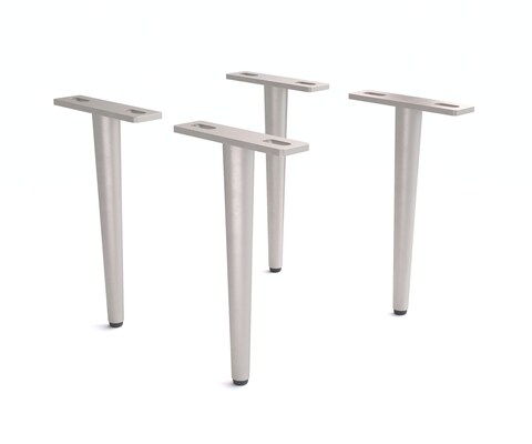 Pied Metropolitan 20 cm métal argenté pour meuble à caisson Metropolitan (jeu de 4))