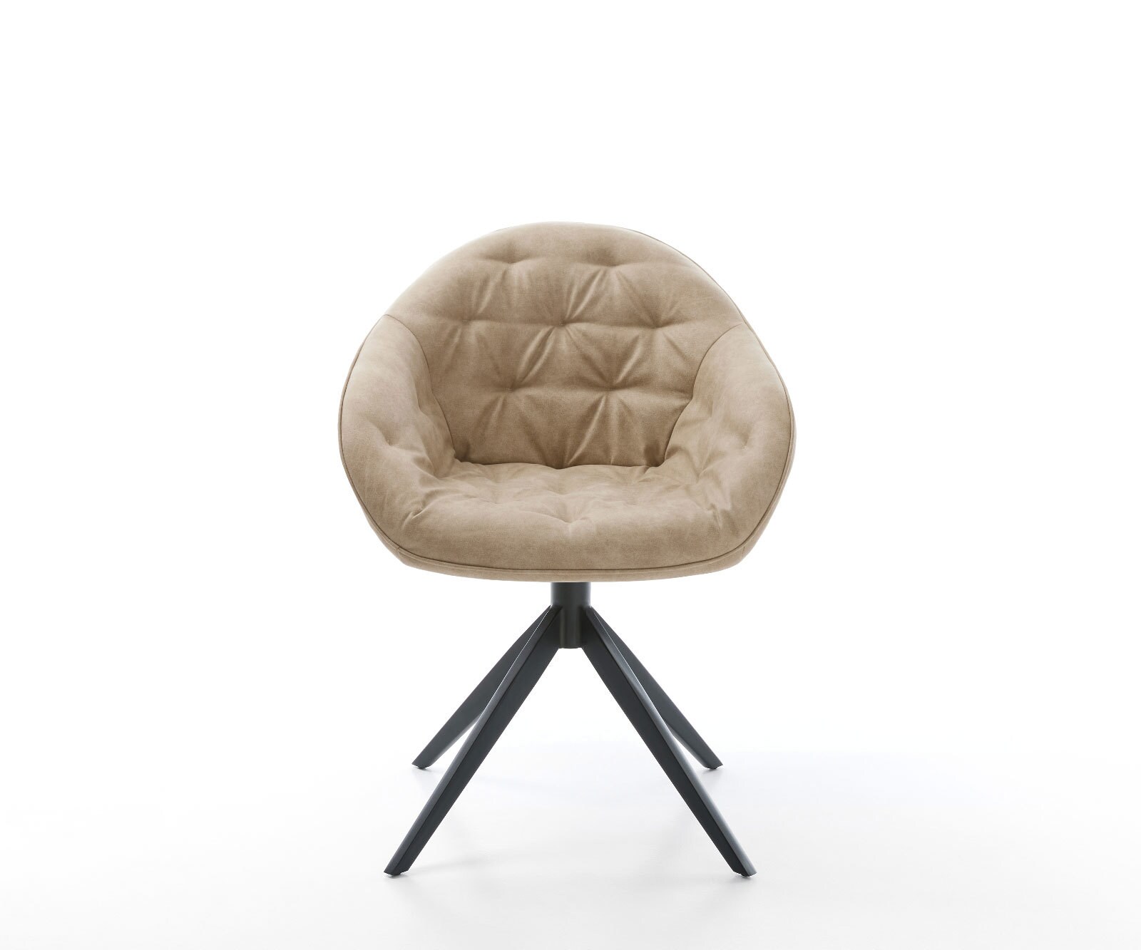 Chaise-pivotante Gaio-Flex microvelours beige vintage pied croisé large noir pivotement sur 360° fonction bascule 1