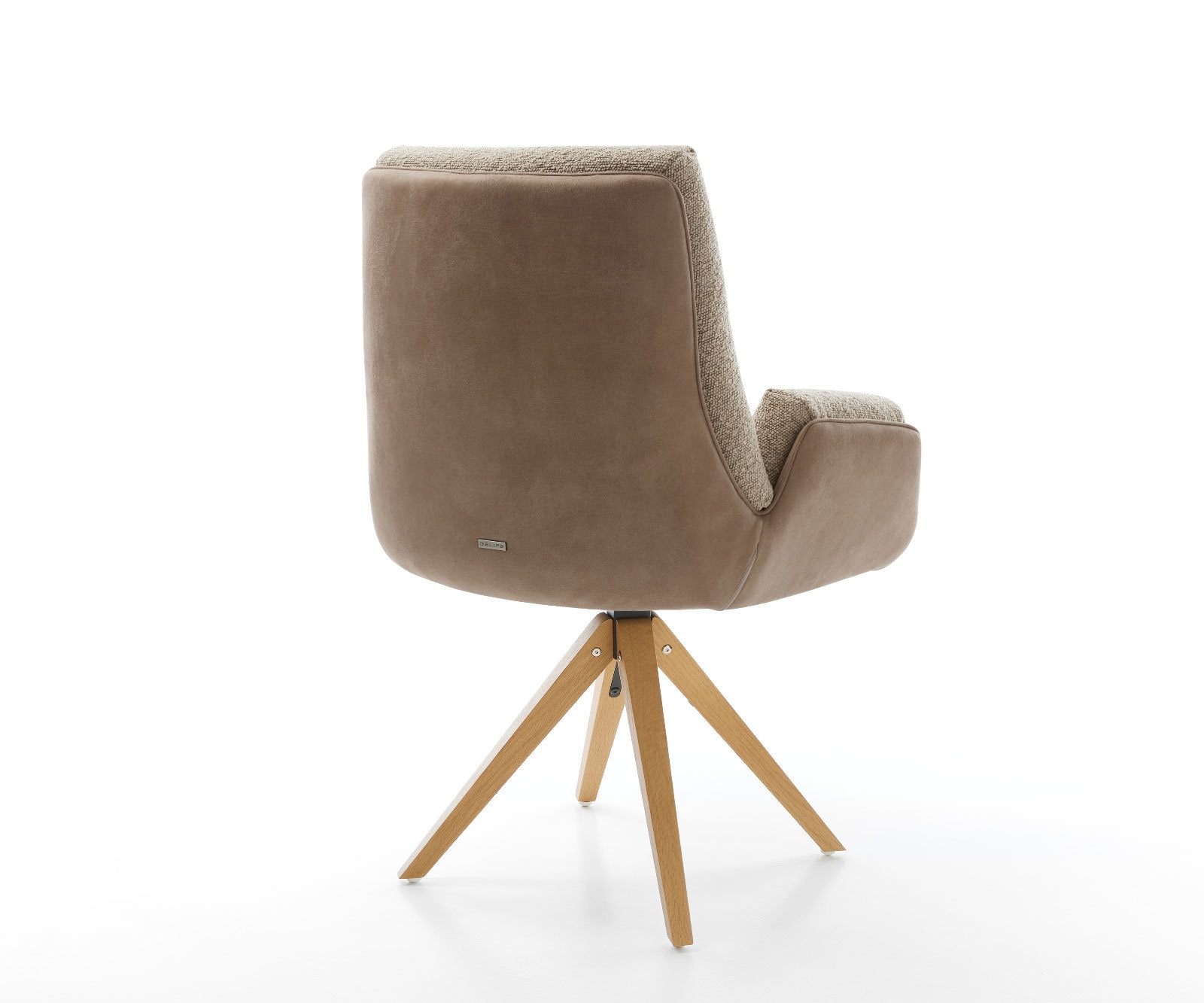 Chaise-pivotante Clea-Flex tissu mixte couleur boue pied en bois angulaire naturel pivotement sur 180° 3 Chaise-pivotante Clea-Flex tissu mixte couleur boue pied en bois angulaire naturel pivotement sur 180° 3
