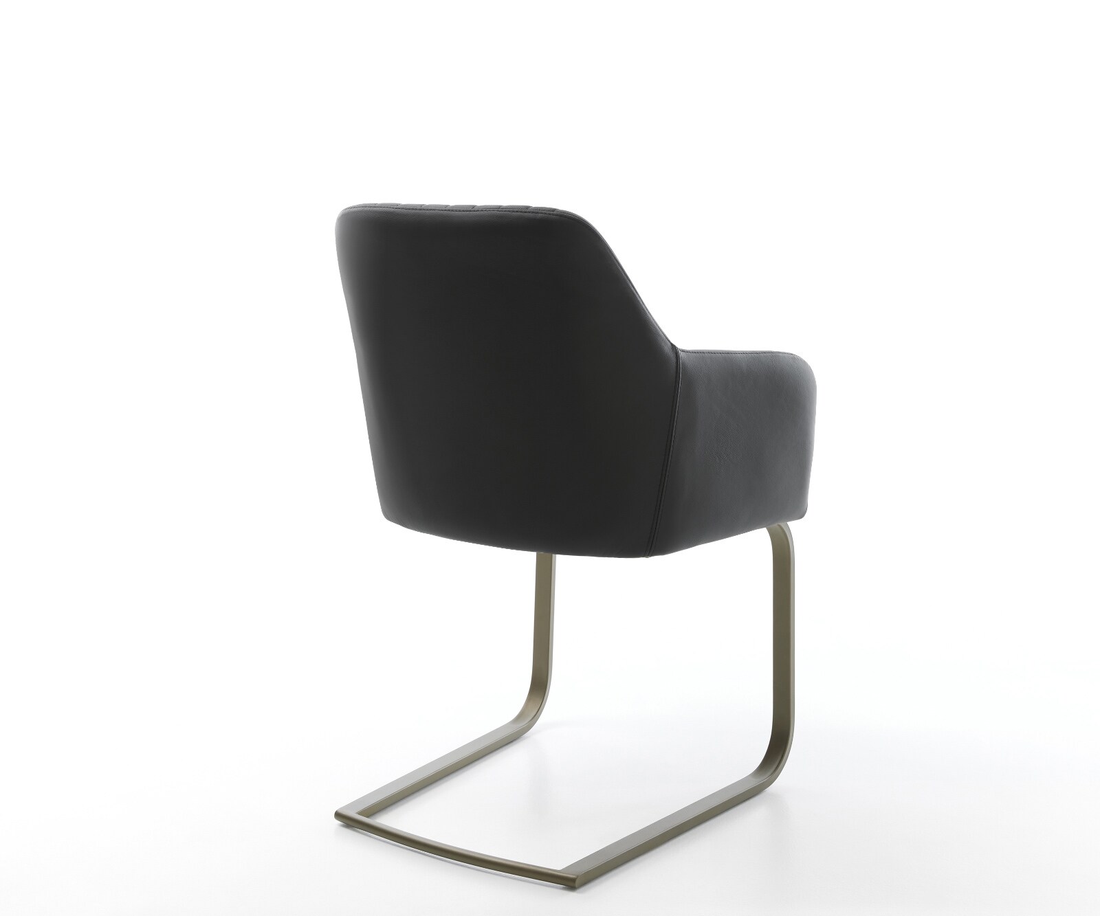 Cantilever Greg-Flex cuir de vache noir pied cantilever plat aspect titane ressorts ensachés 5