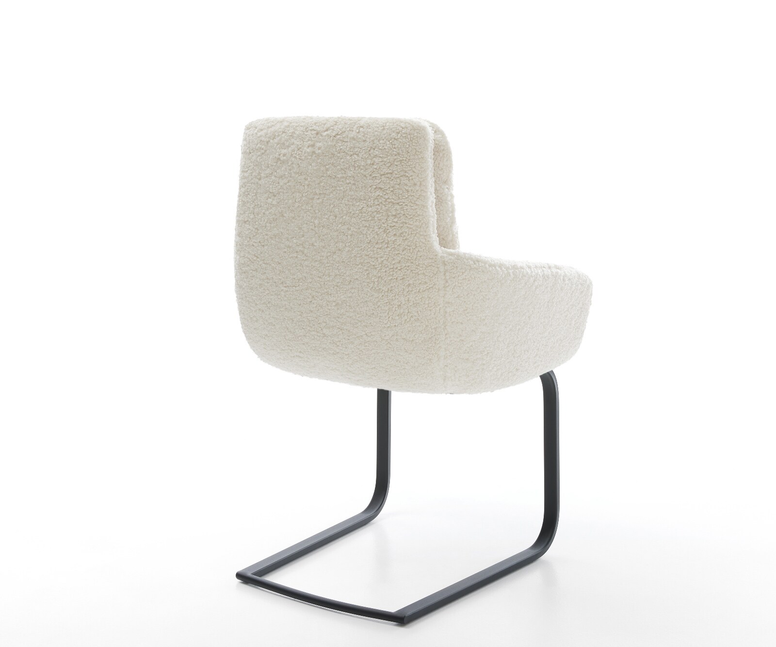 Cantilever Abelia-Flex avec accoudoirs tissu teddy beige pied cantilever plat noir 5