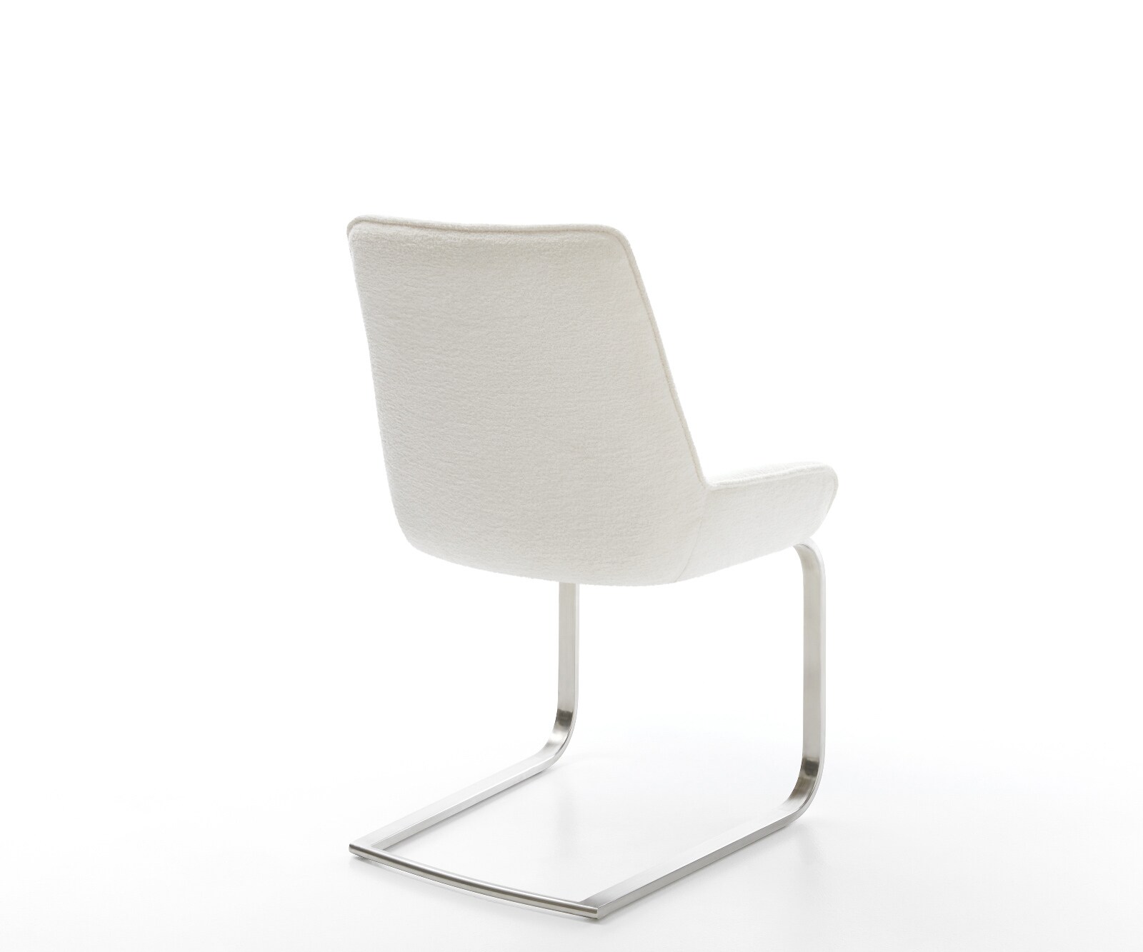 Cantilever Taimi-Flex bouclé doux beige pied cantilever plat acier inoxydable 5