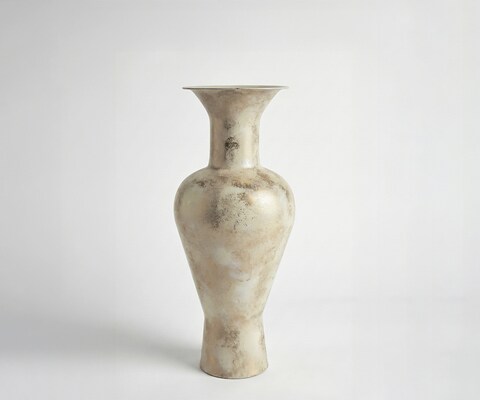 Vase Medora l25 x P25 x H60 cm Métal Alabaster Gold Fait main