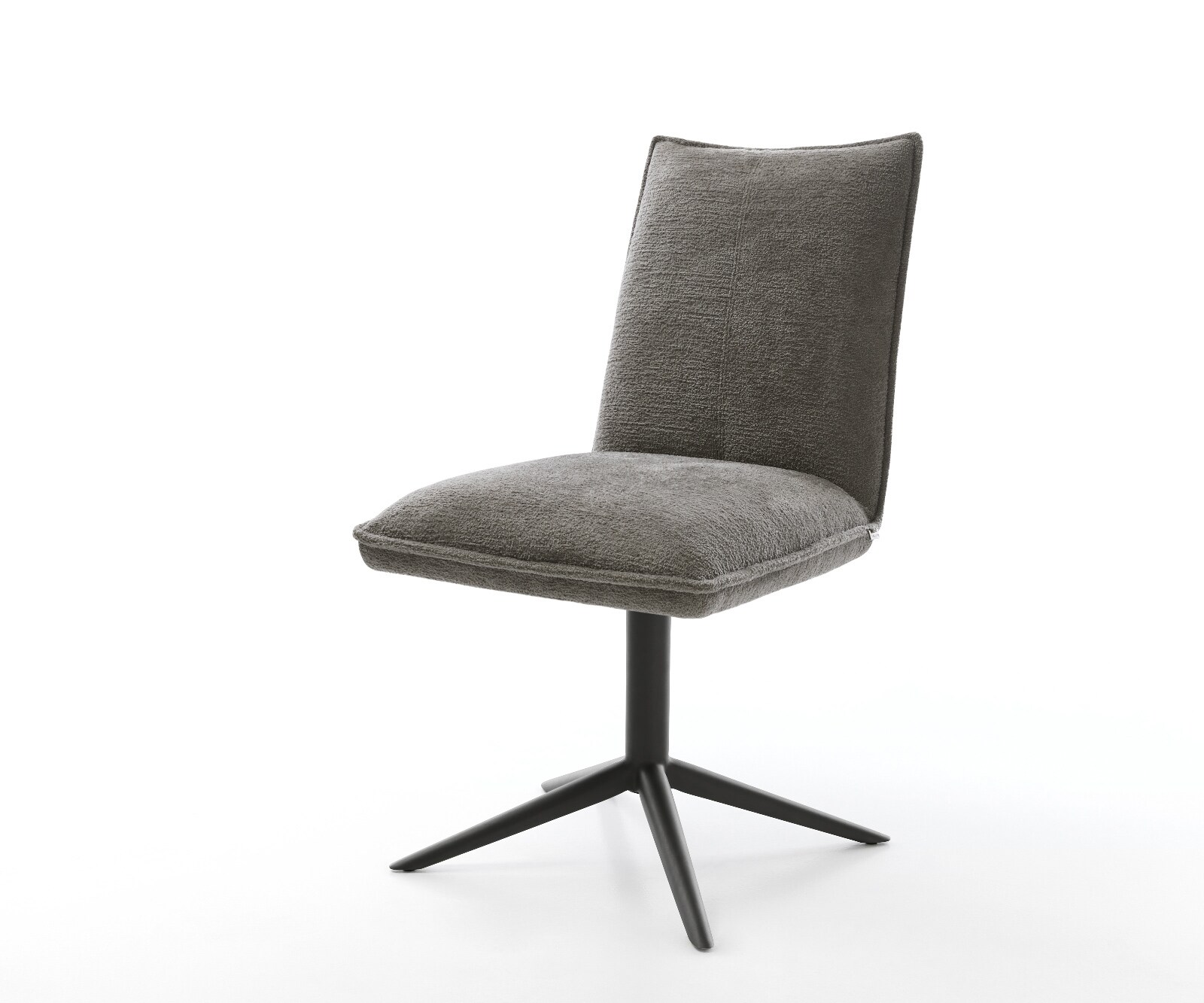 Chaise-pivotante Lelio-Flex bouclé doux couleur boue pied de chaise 4 branches noir pivotement sur 360° fonction bascule resorts ensachés 1