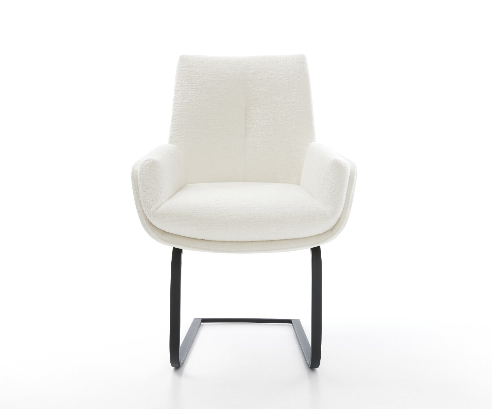 Cantilever Clea-Flex bouclé doux beige pied cantilever plat noir 2