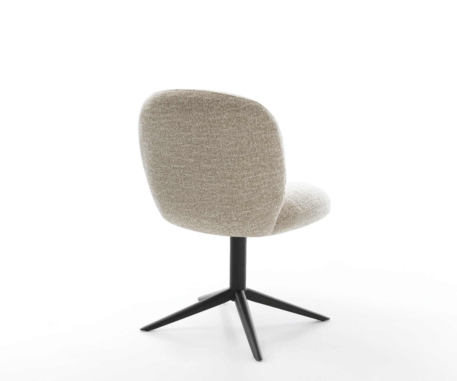 Chaise-pivotante Nube-Flex tissu tissé doux beige pied de chaise 4 branches noir pivotement sur 360° fonction bascule resorts ensachés 5
