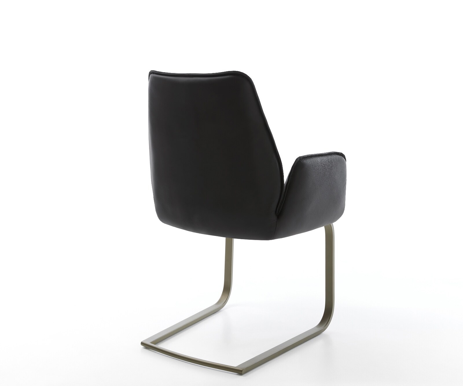Cantilever Zoa-Flex cuir de vache noir pied cantilever plat aspect titane 5