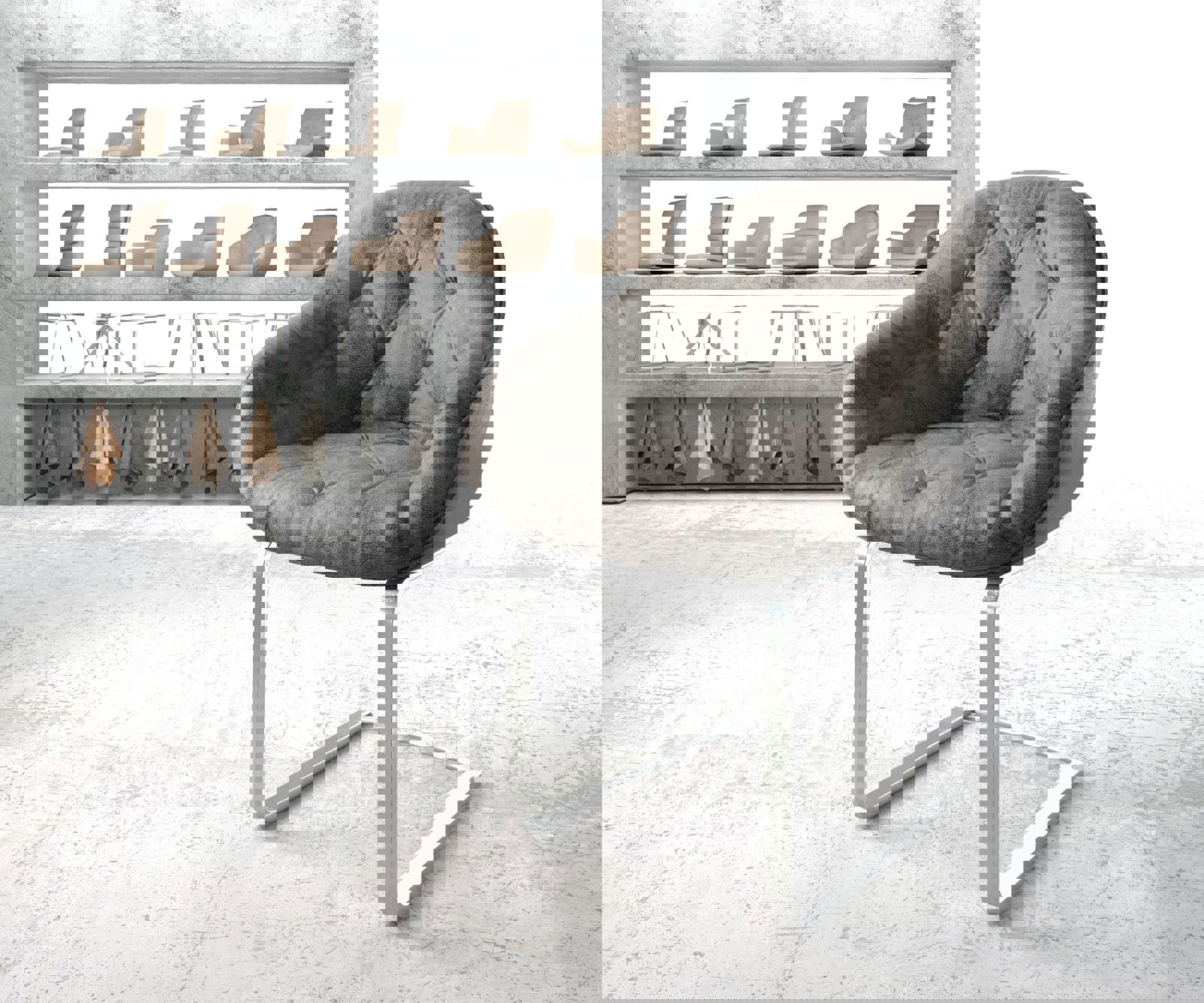 Cantilever Gaio-Flex gris antique cantilever plat acier inoxydable Cantilever Gaio-Flex gris antique cantilever plat acier inoxydable