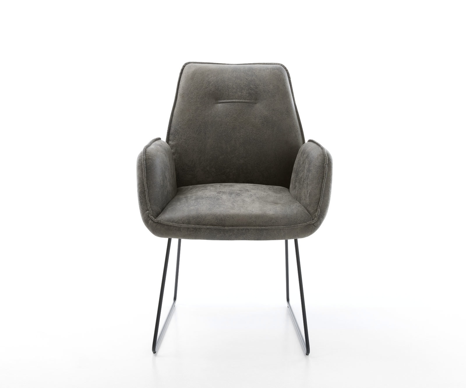 Chaise-de-salle-à-manger Zoa-Flex microvelours gris antique pied trapèze noir ressorts ensachés 1 Chaise-de-salle-à-manger Zoa-Flex microvelours gris antique pied trapèze noir ressorts ensachés 1