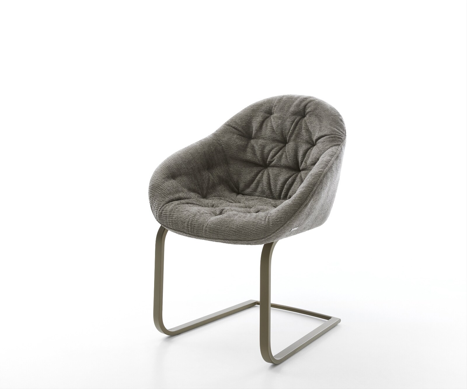Cantilever Gaio-Flex bouclé doux couleur boue pied cantilever plat aspect titane 1