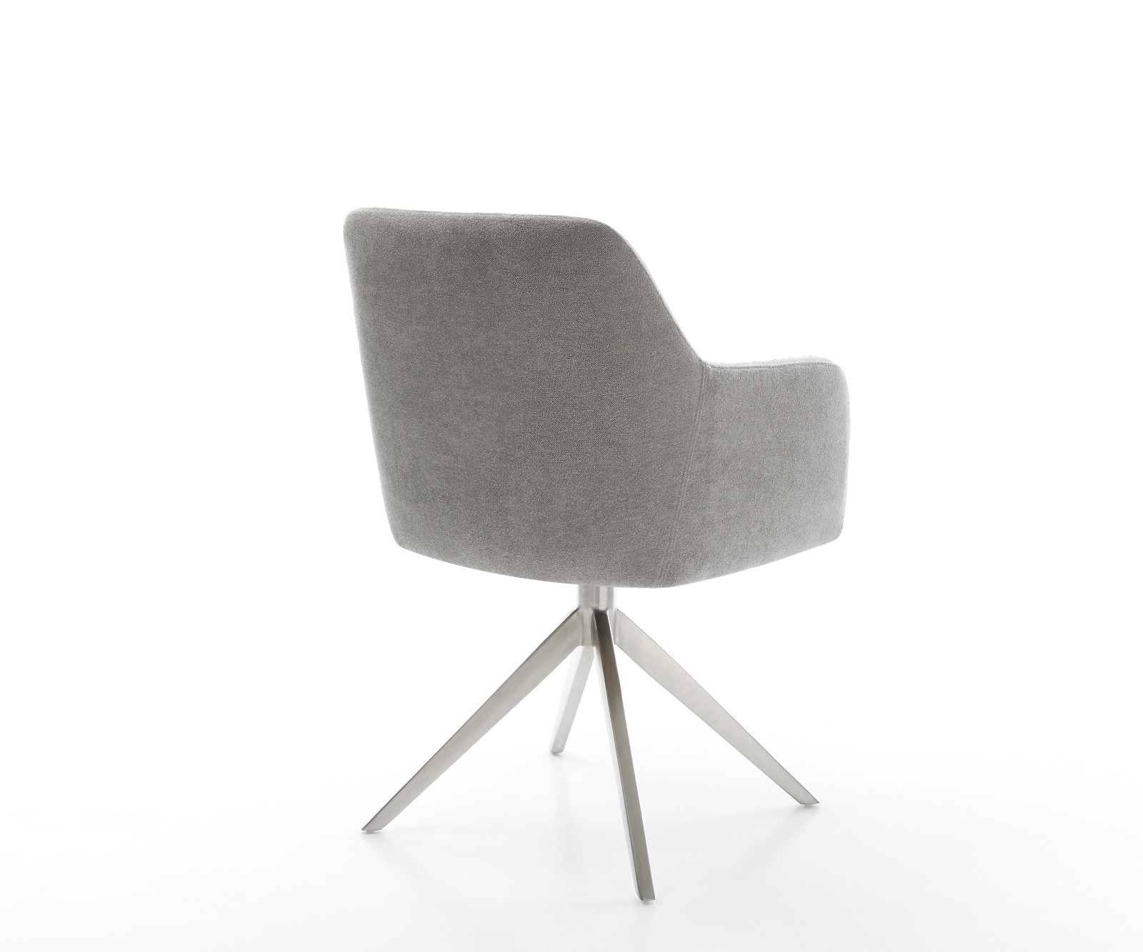 Chaise-pivotante Greg-Flex tissu structuré doux gris pied croisé large acier inoxydable pivotement sur 360° fonction bascule resorts ensachés 5