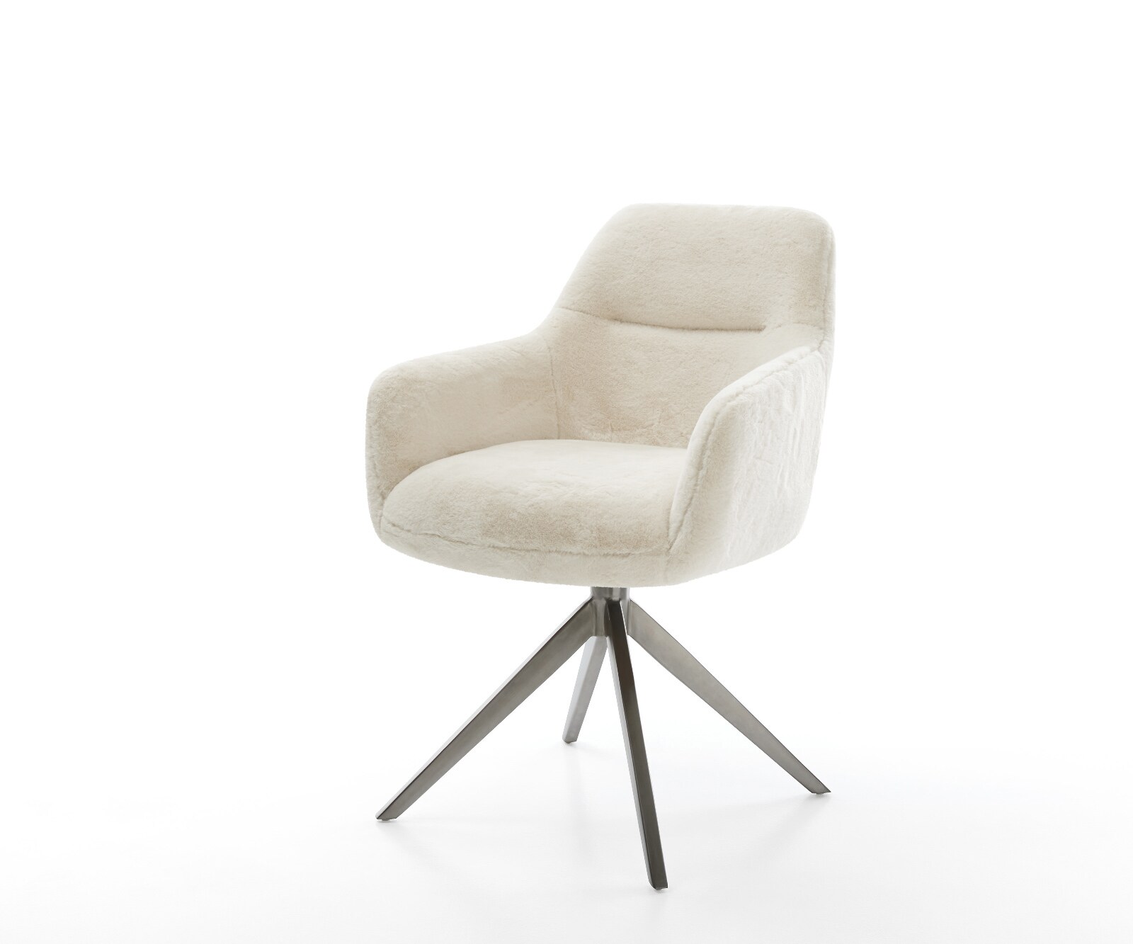 Chaise-pivotante Pejo-Flex peluche crème-blanc pied croisé large grafiete pivotement sur 360° fonction bascule resorts ensachés 1