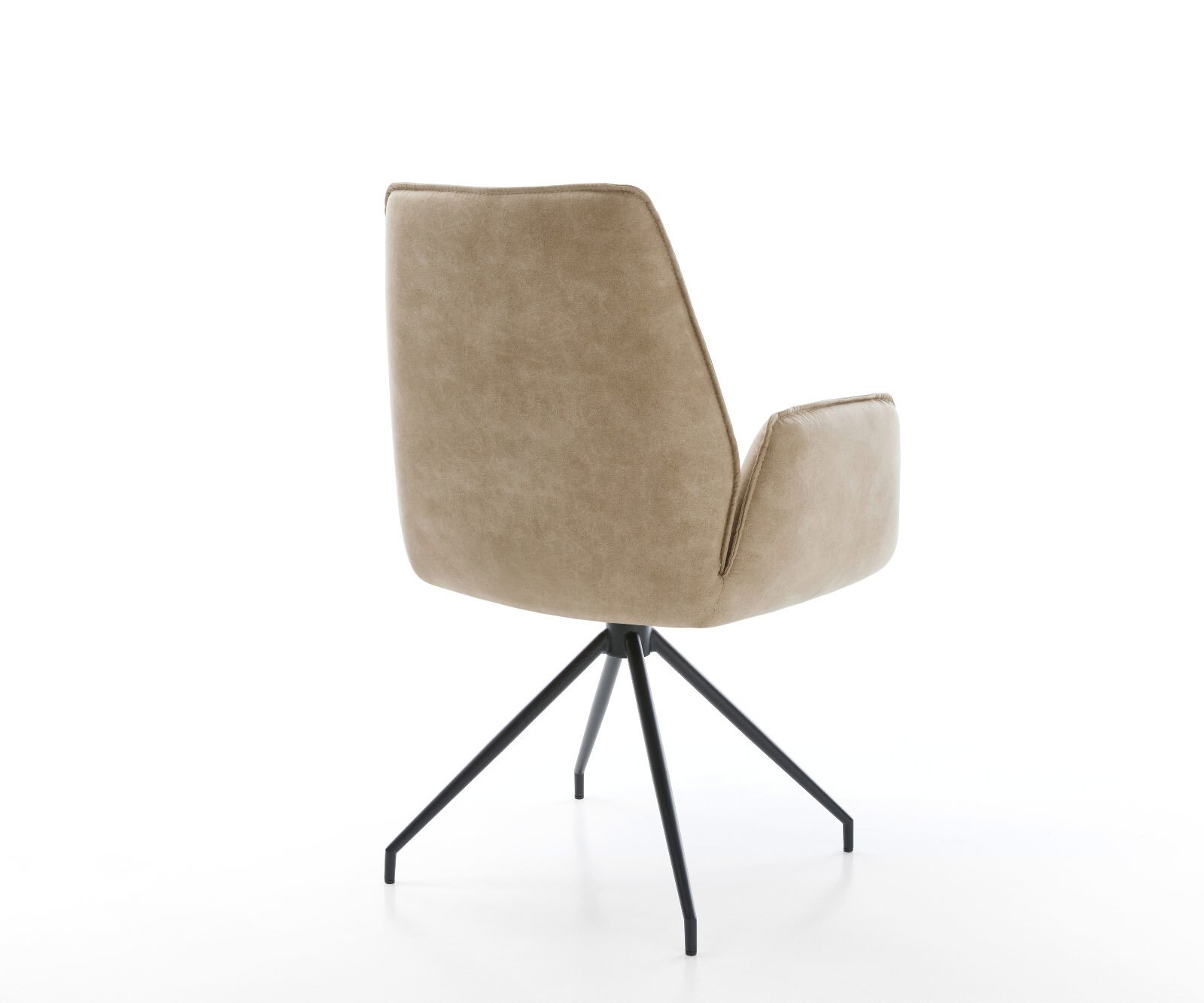 Chaise-de-salle-à-manger Zoa-Flex microvelours beige vintage pied croisé conique noir ressorts ensachés 4 Chaise-de-salle-à-manger Zoa-Flex microvelours beige vintage pied croisé conique noir ressorts ensachés 4